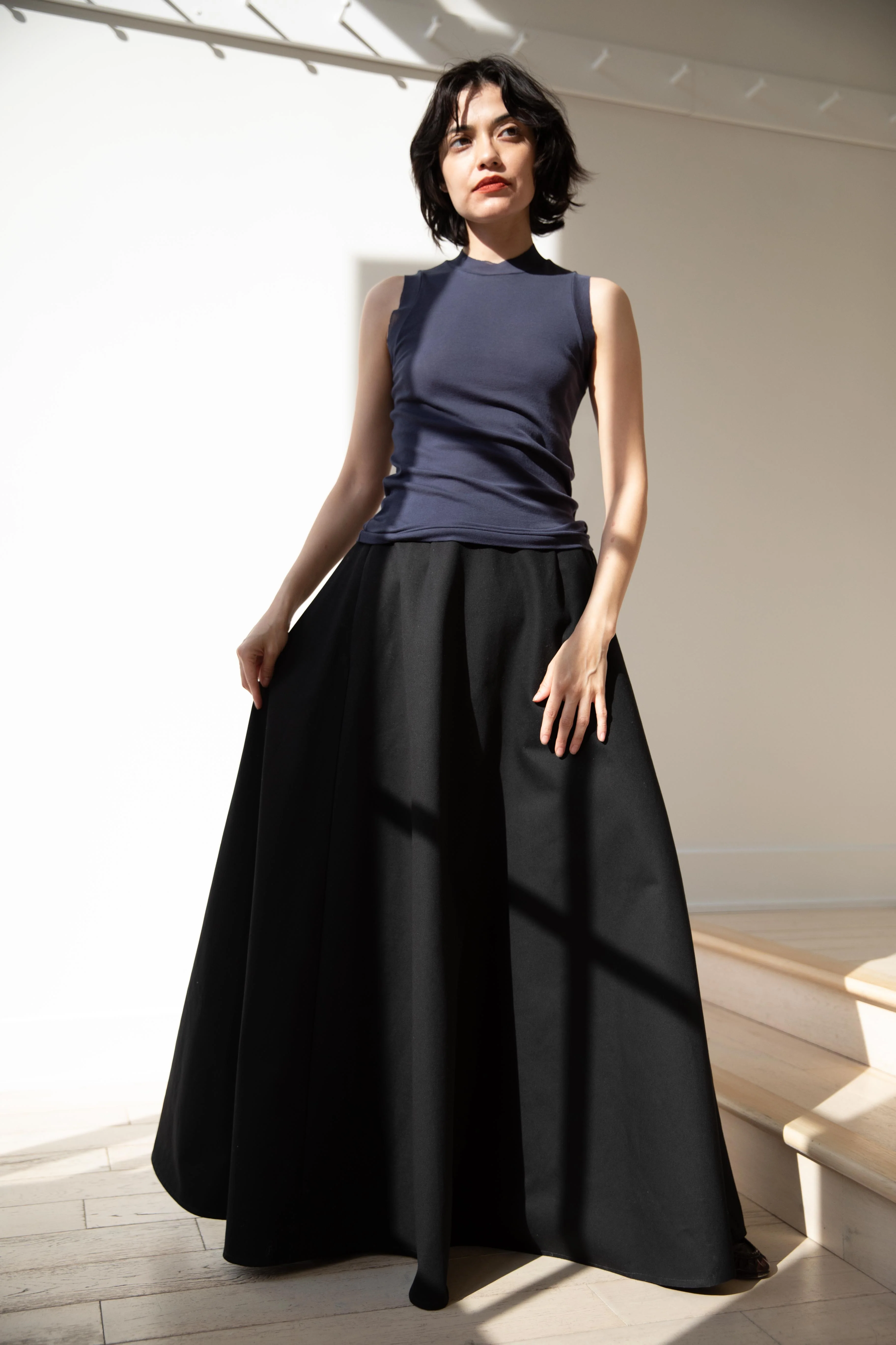 Grey's | Cotton Canvas Evening Skirt in Black - Image 10