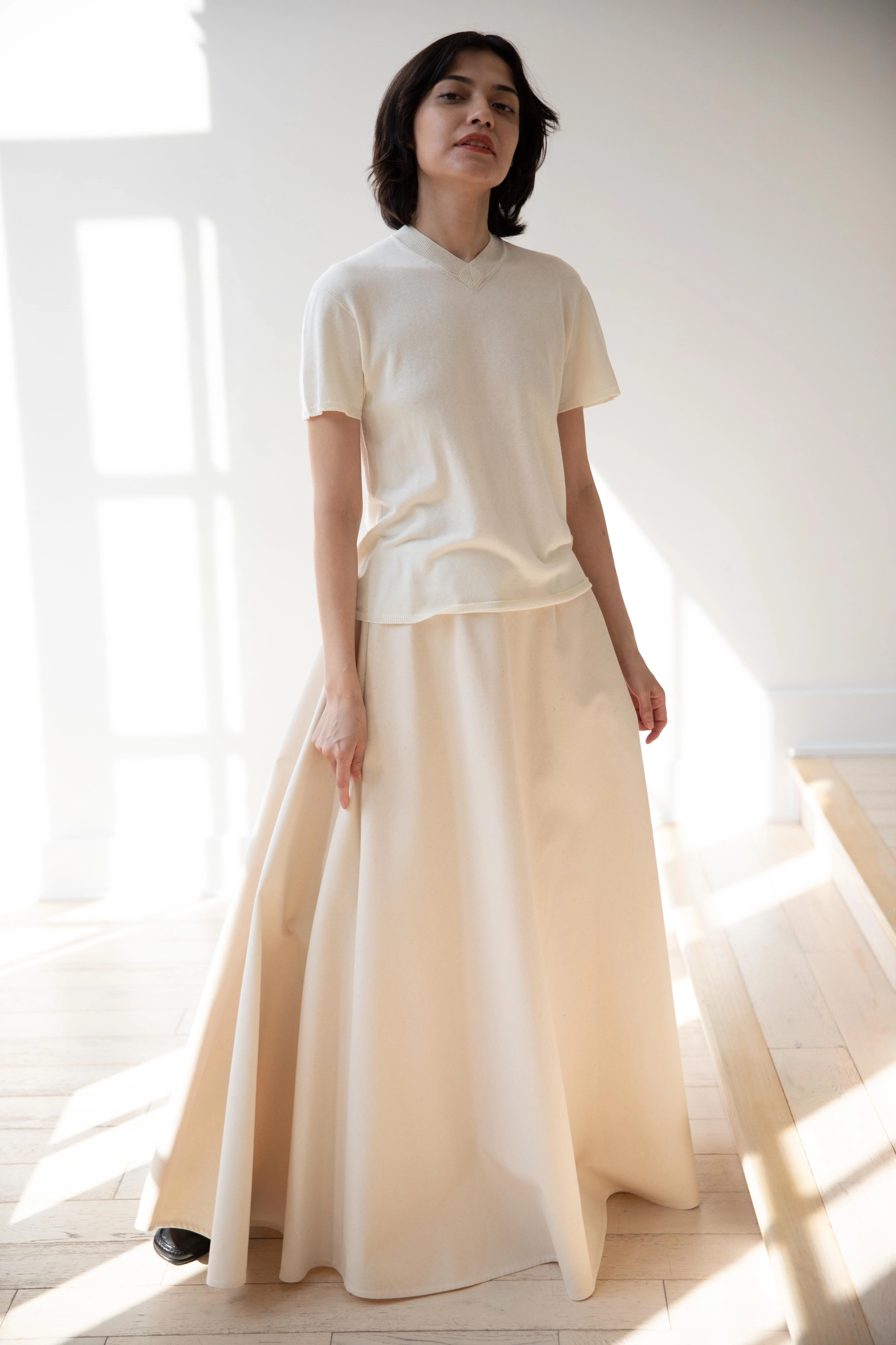 Grey's | Cotton Canvas Evening Skirt in Natural - Image 17