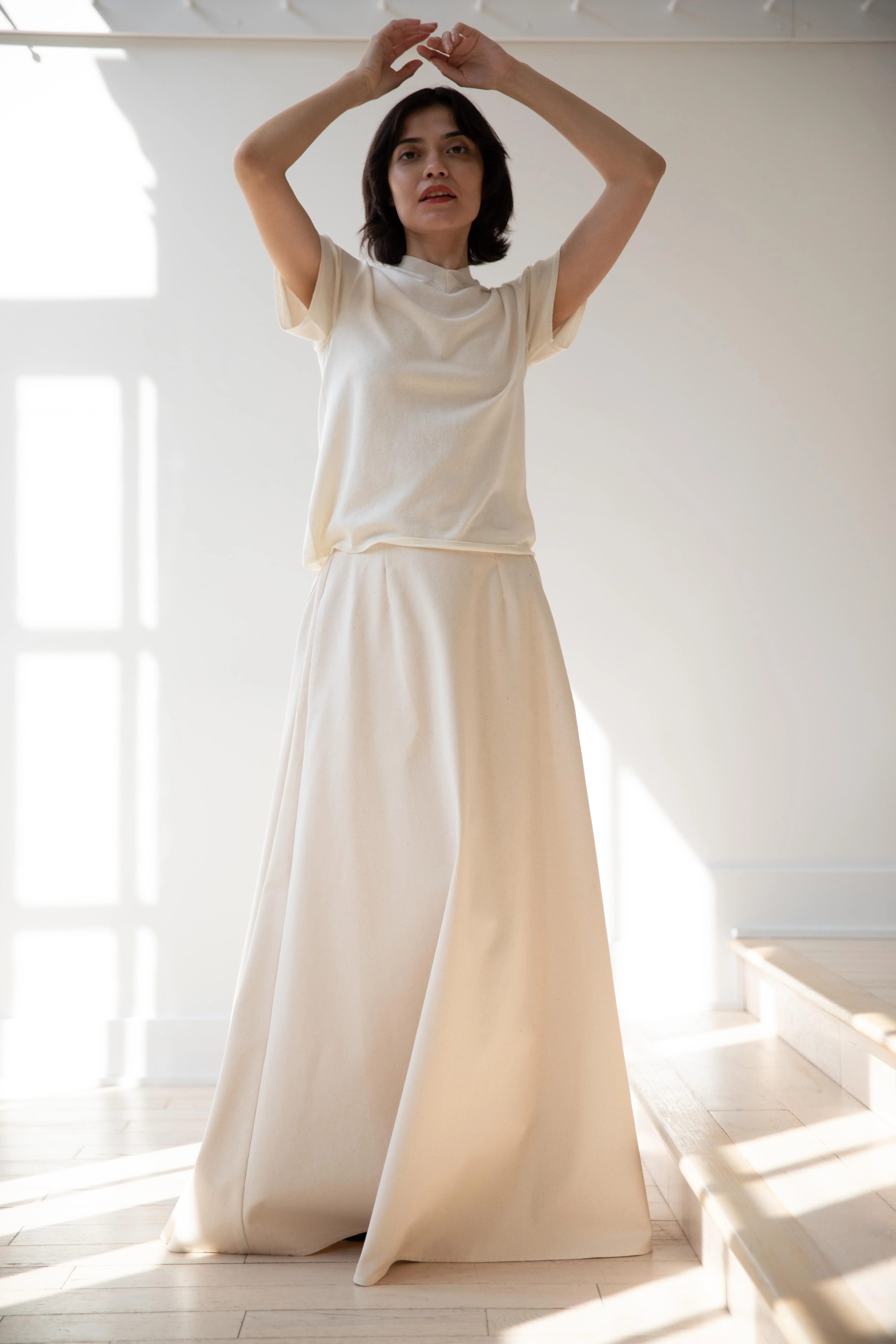 Grey's | Cotton Canvas Evening Skirt in Natural - Image 18