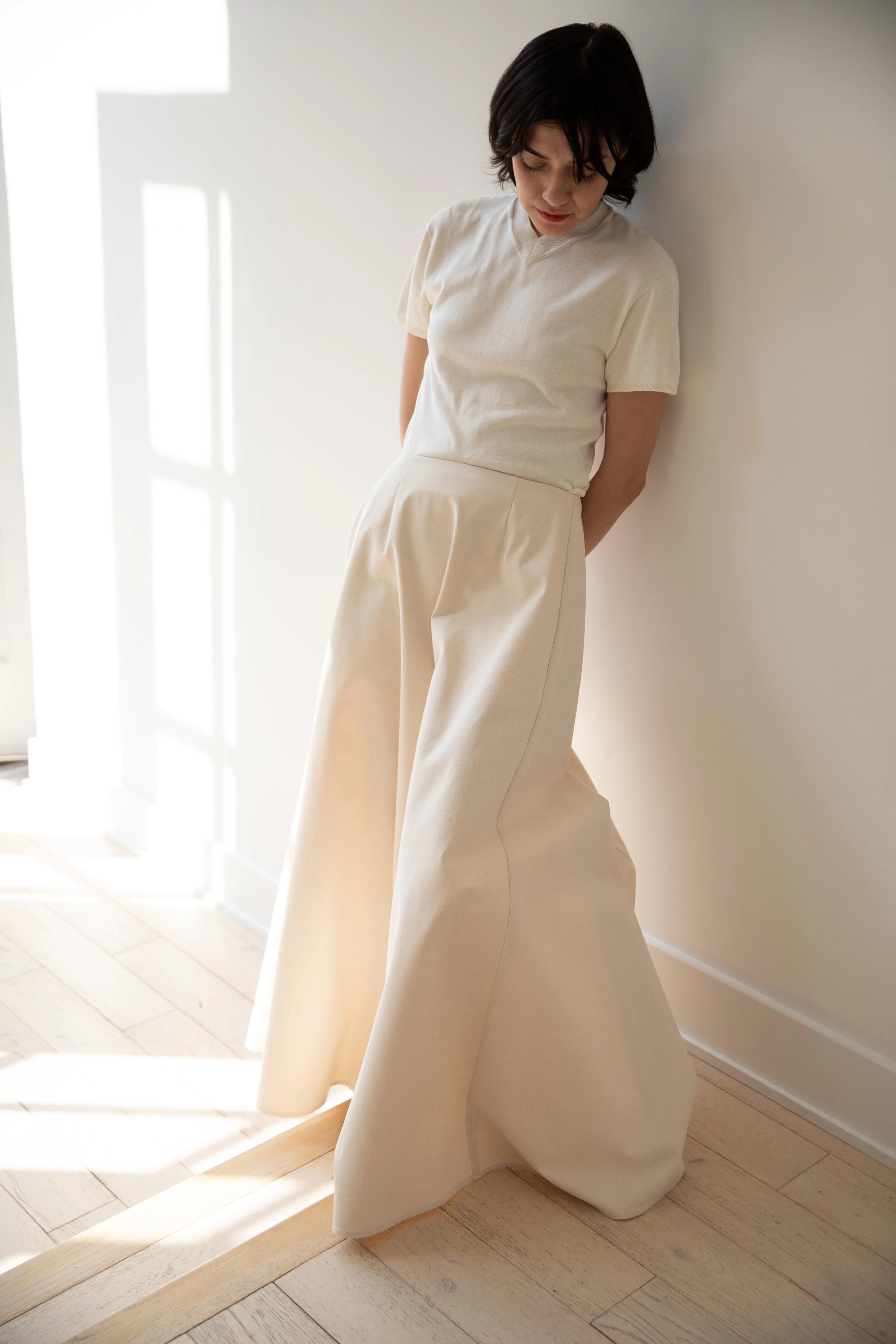 Grey's | Cotton Canvas Evening Skirt in Natural - Image 24