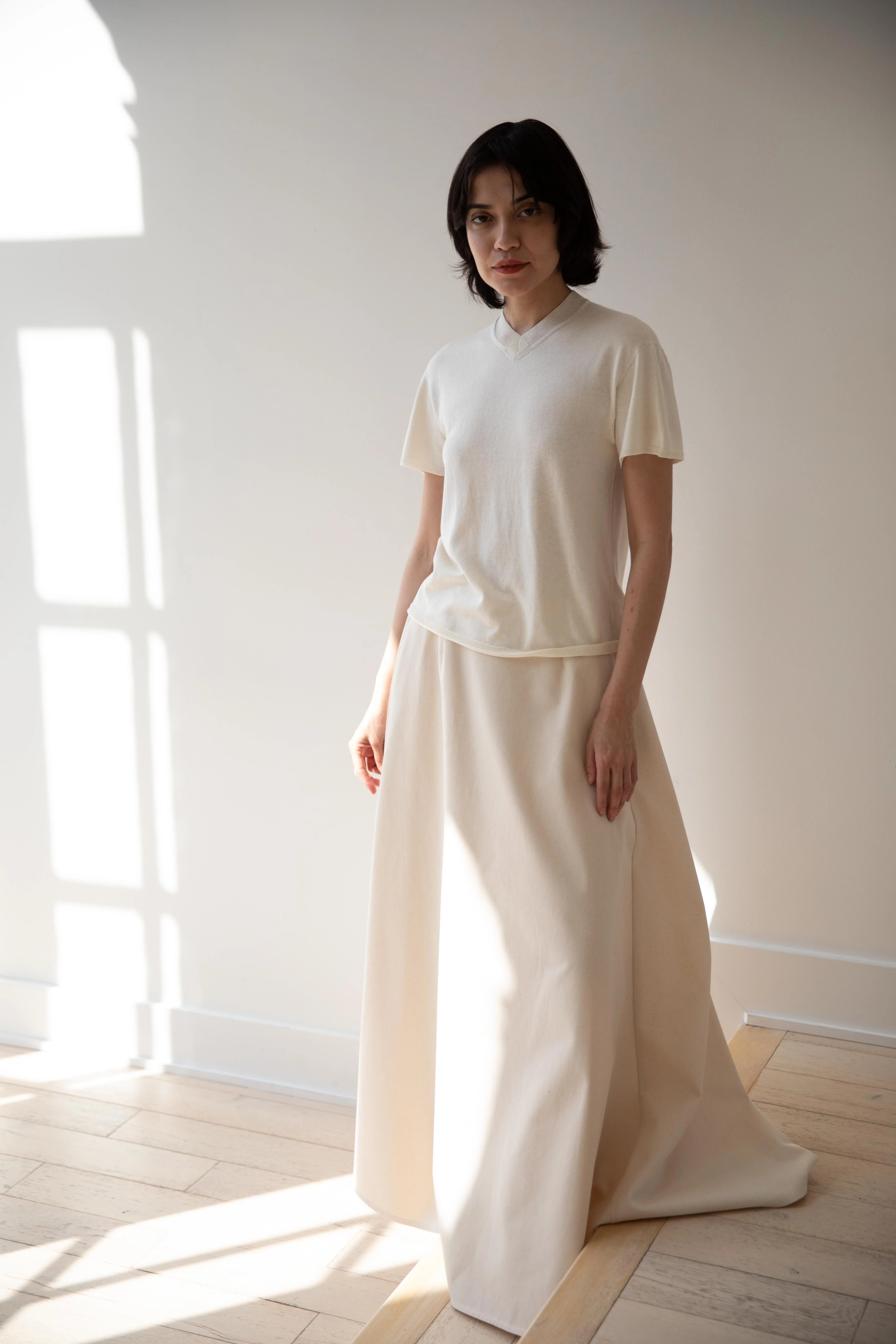 Grey's | Cotton Canvas Evening Skirt in Natural - Image 41