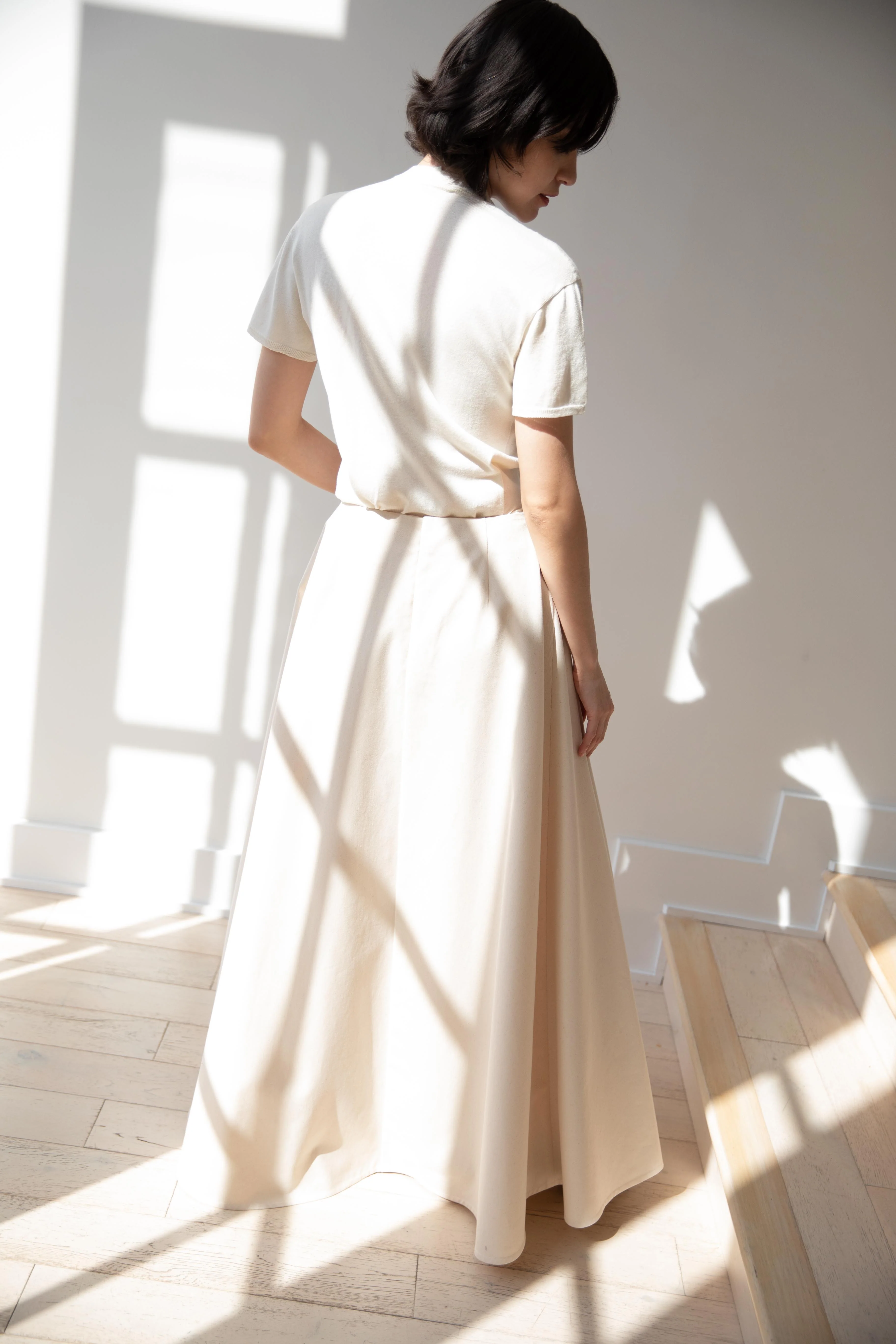 Grey's | Cotton Canvas Evening Skirt in Natural - Image 48