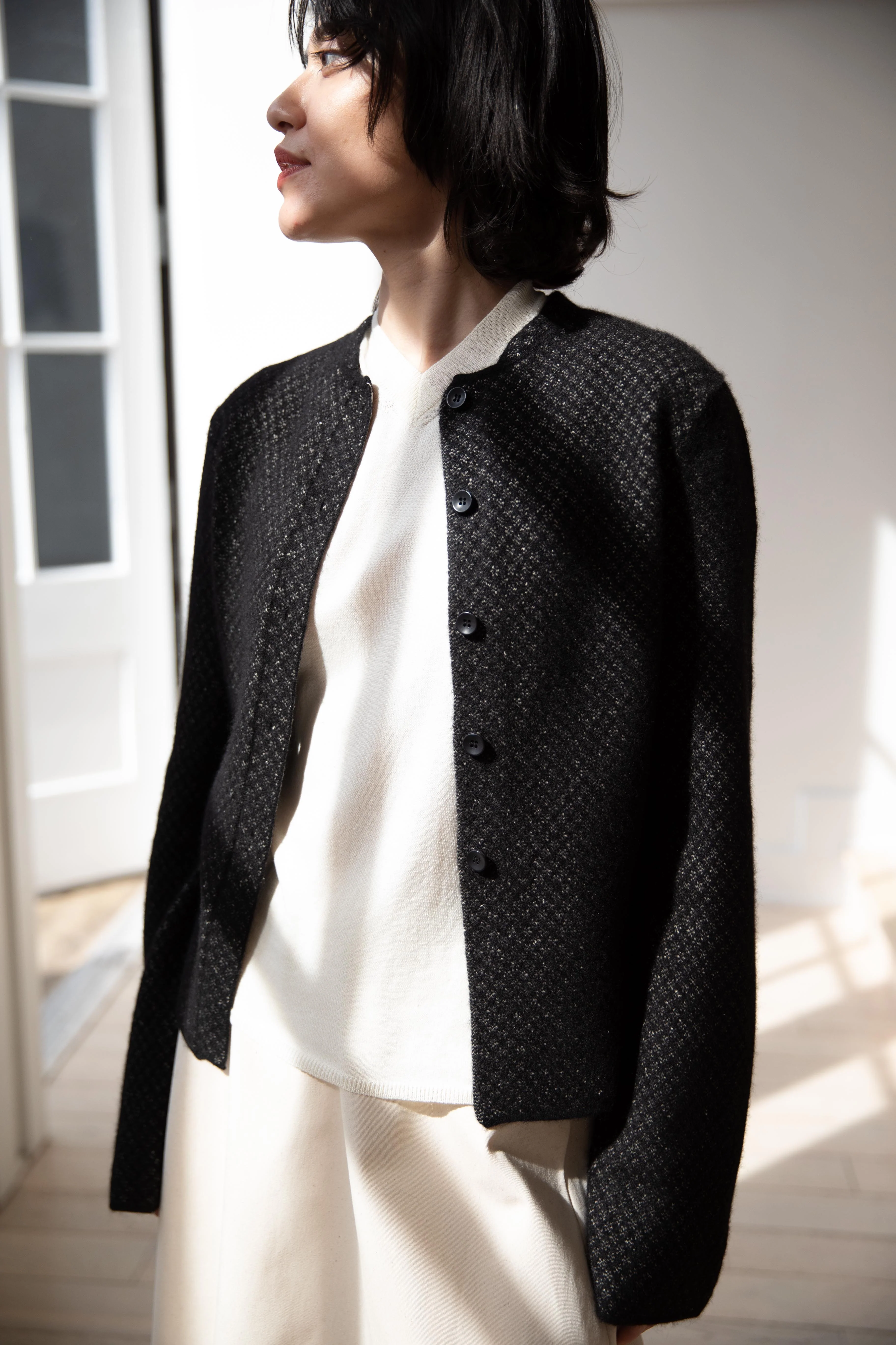 Grey's | Fitted Pointelle Jacket in Black - Image 24