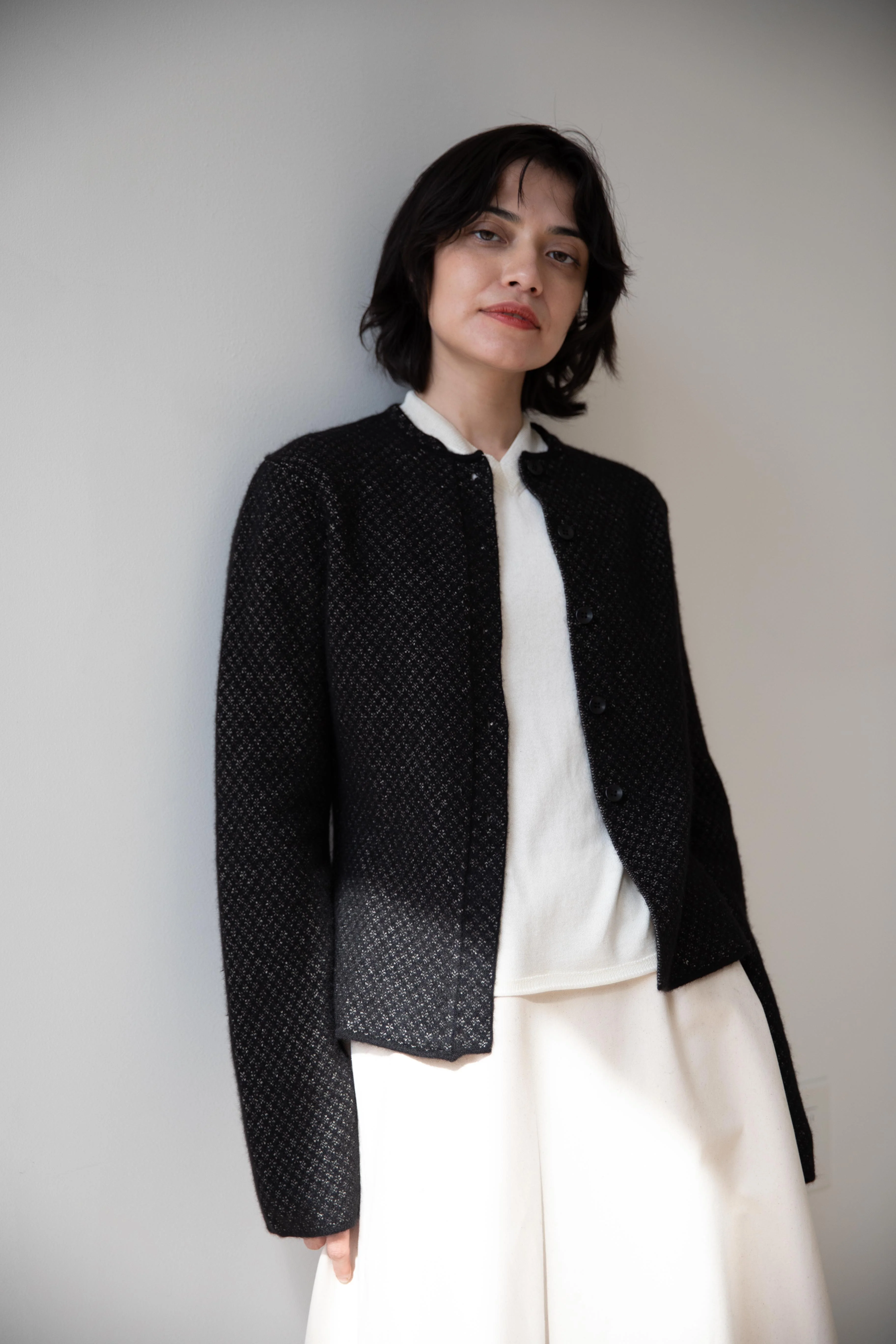 Grey's | Fitted Pointelle Jacket in Black - Image 28