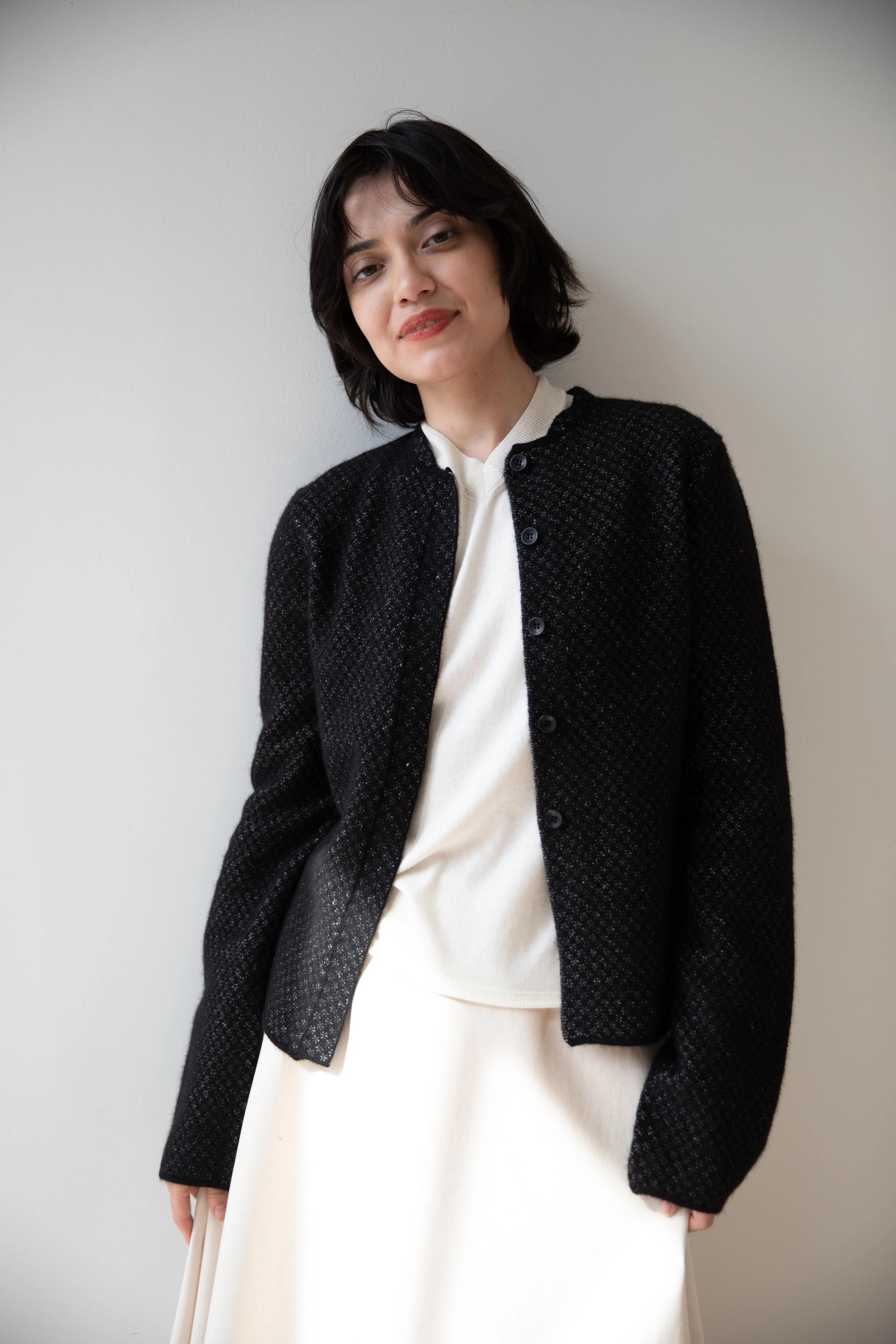 Grey's | Fitted Pointelle Jacket in Black - Image 29