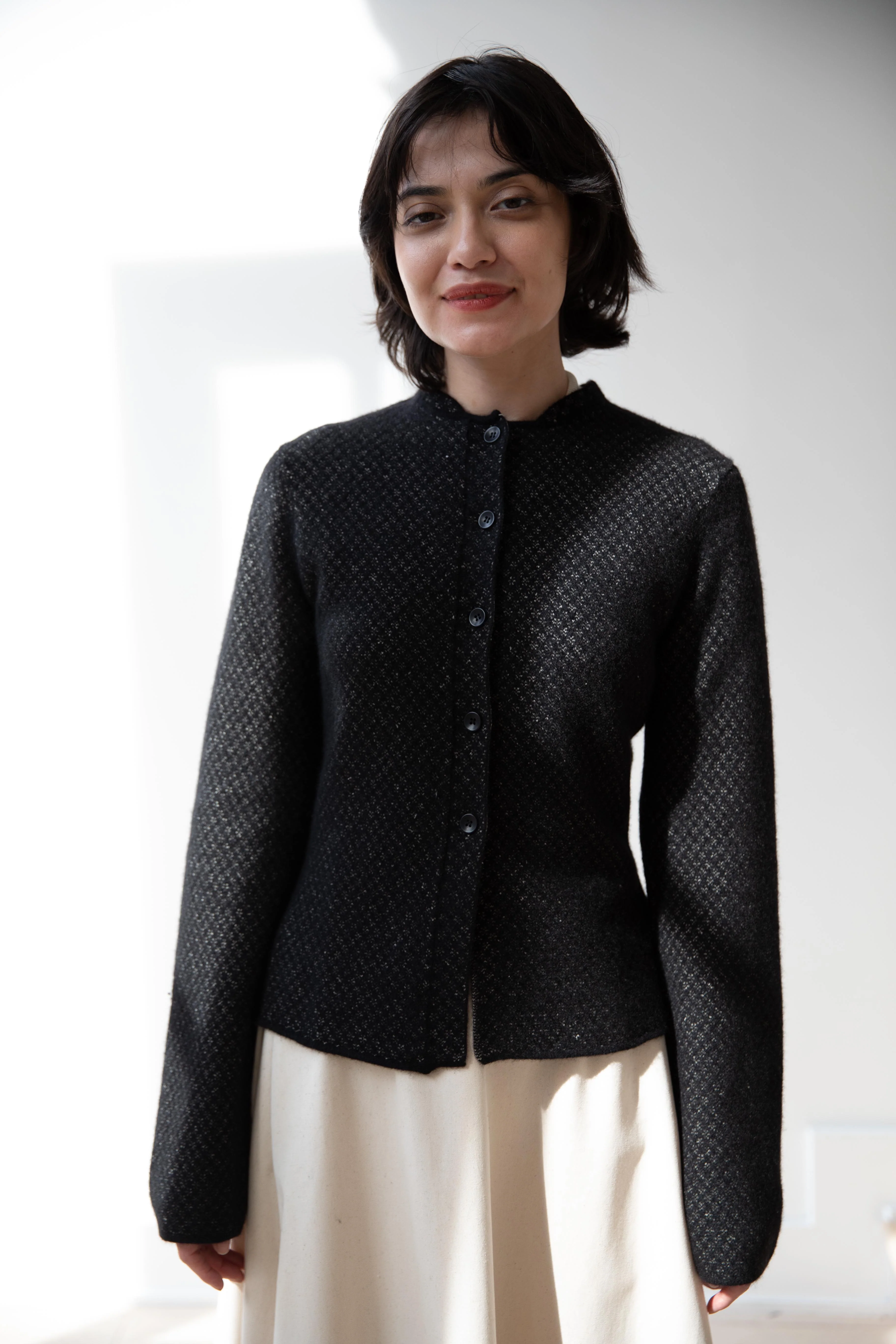 Grey's | Fitted Pointelle Jacket in Black - Image 35