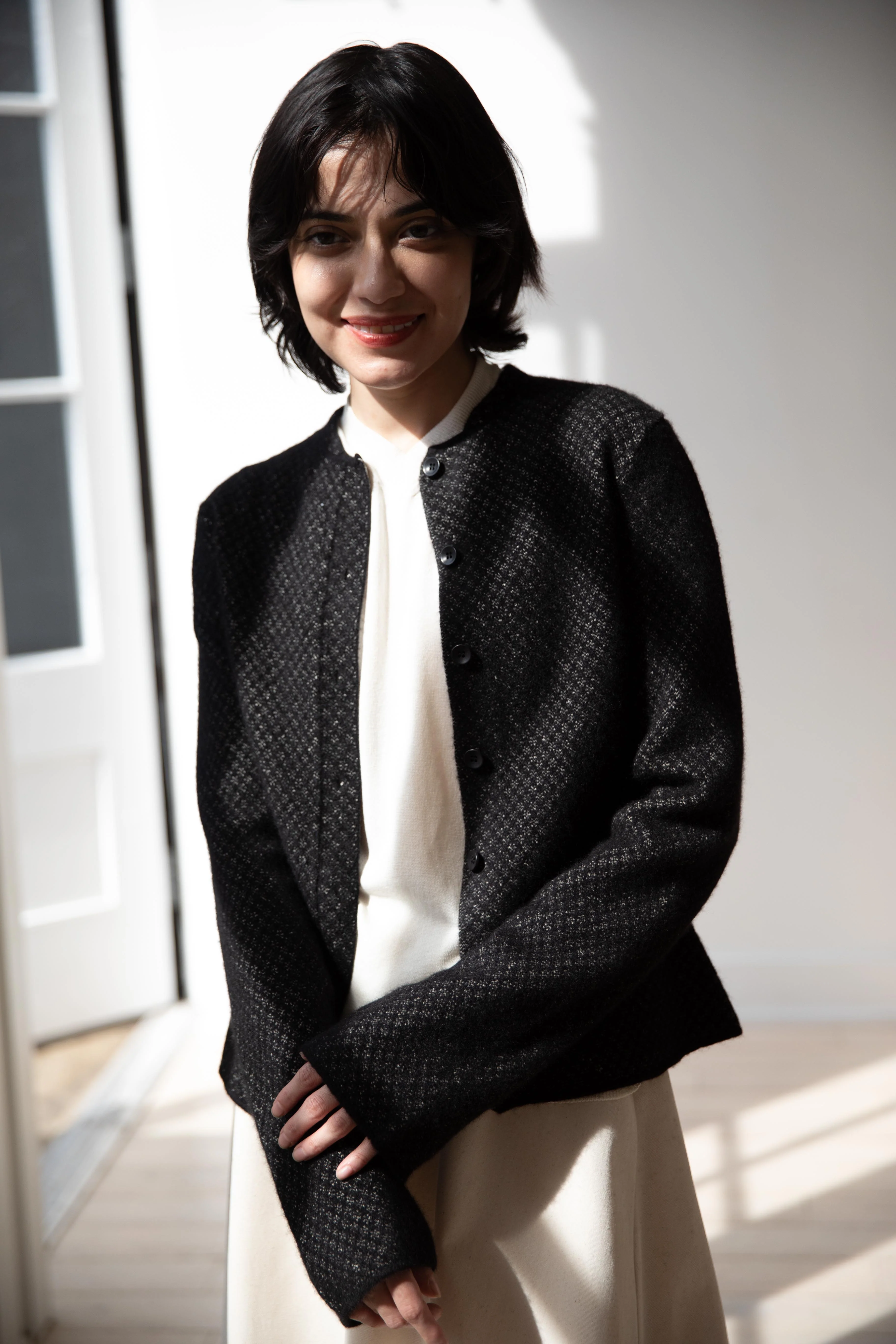 Grey's | Fitted Pointelle Jacket in Black - Image 44