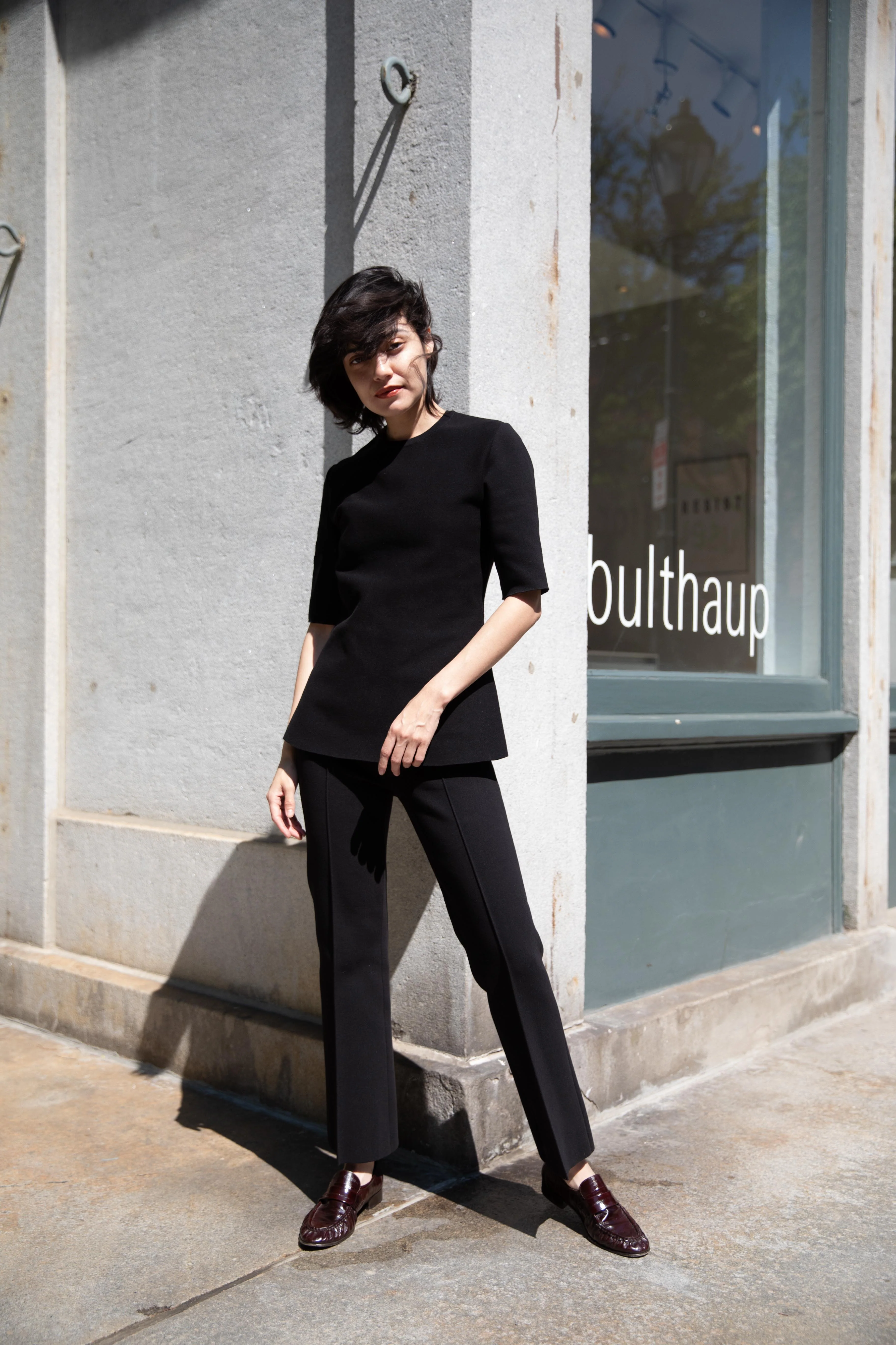 High Sport | Tonal Stripe Kick Pants in Black - Image 25