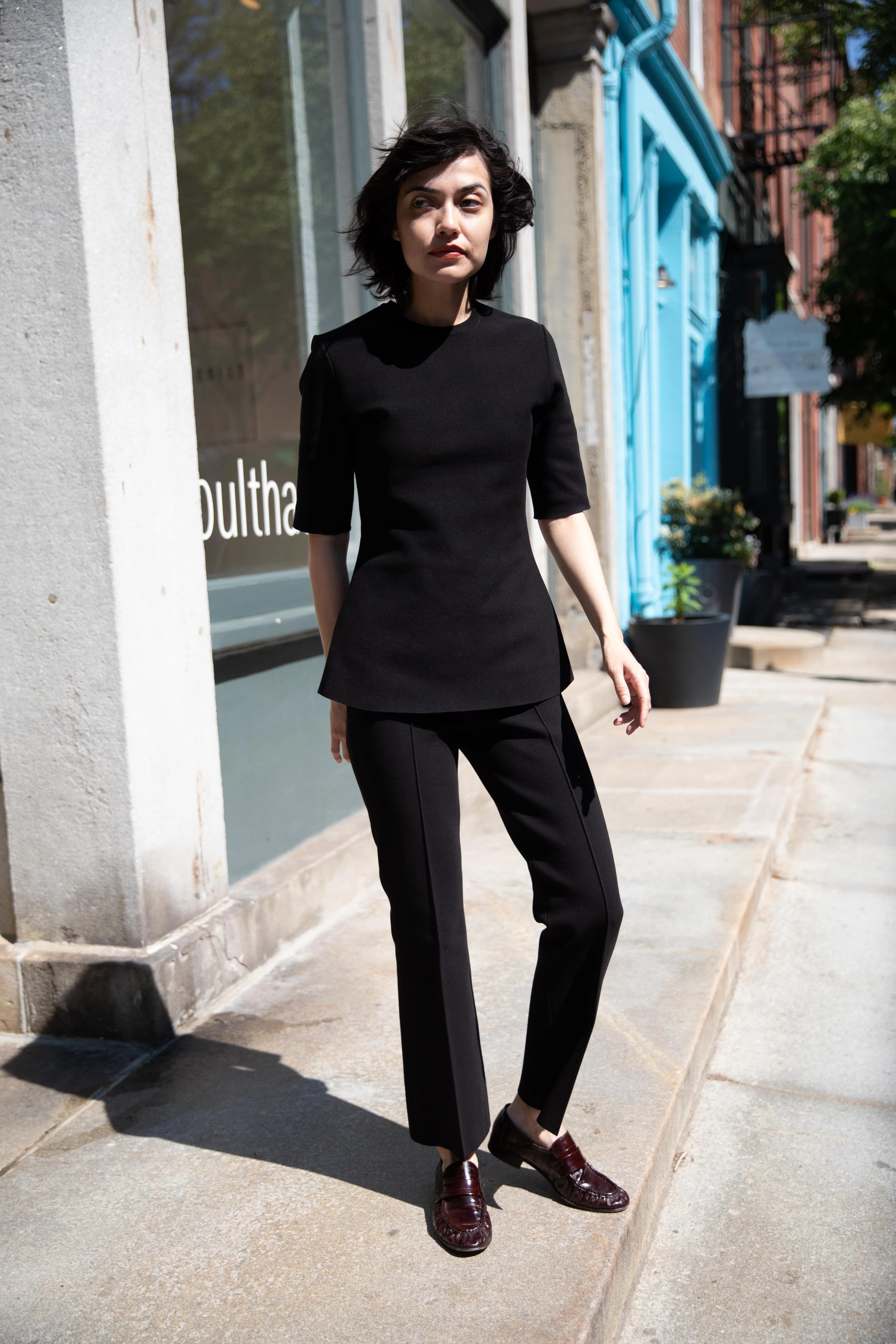 High Sport | Tonal Stripe Kick Pants in Black - Image 27