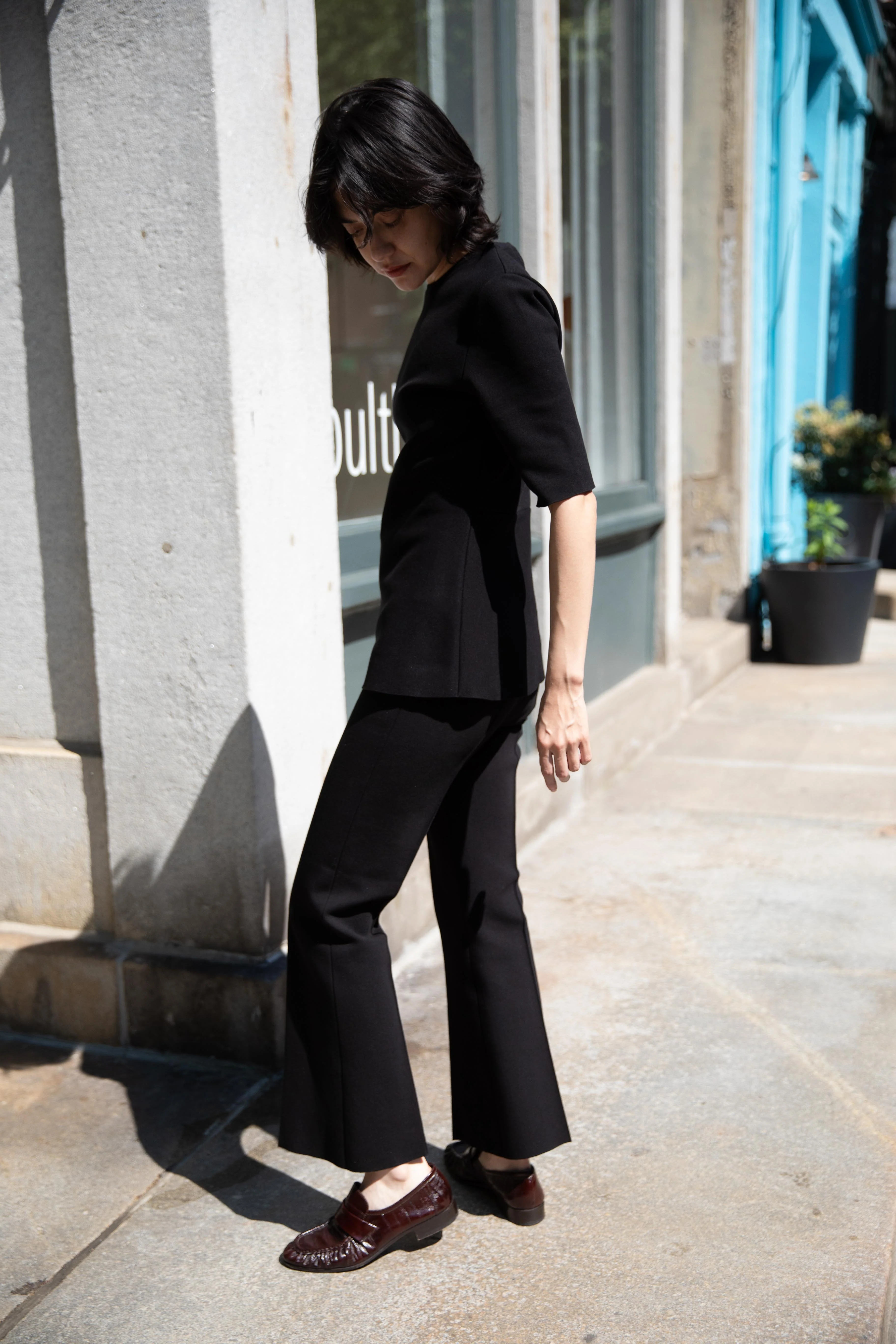 High Sport | Tonal Stripe Kick Pants in Black - Image 29