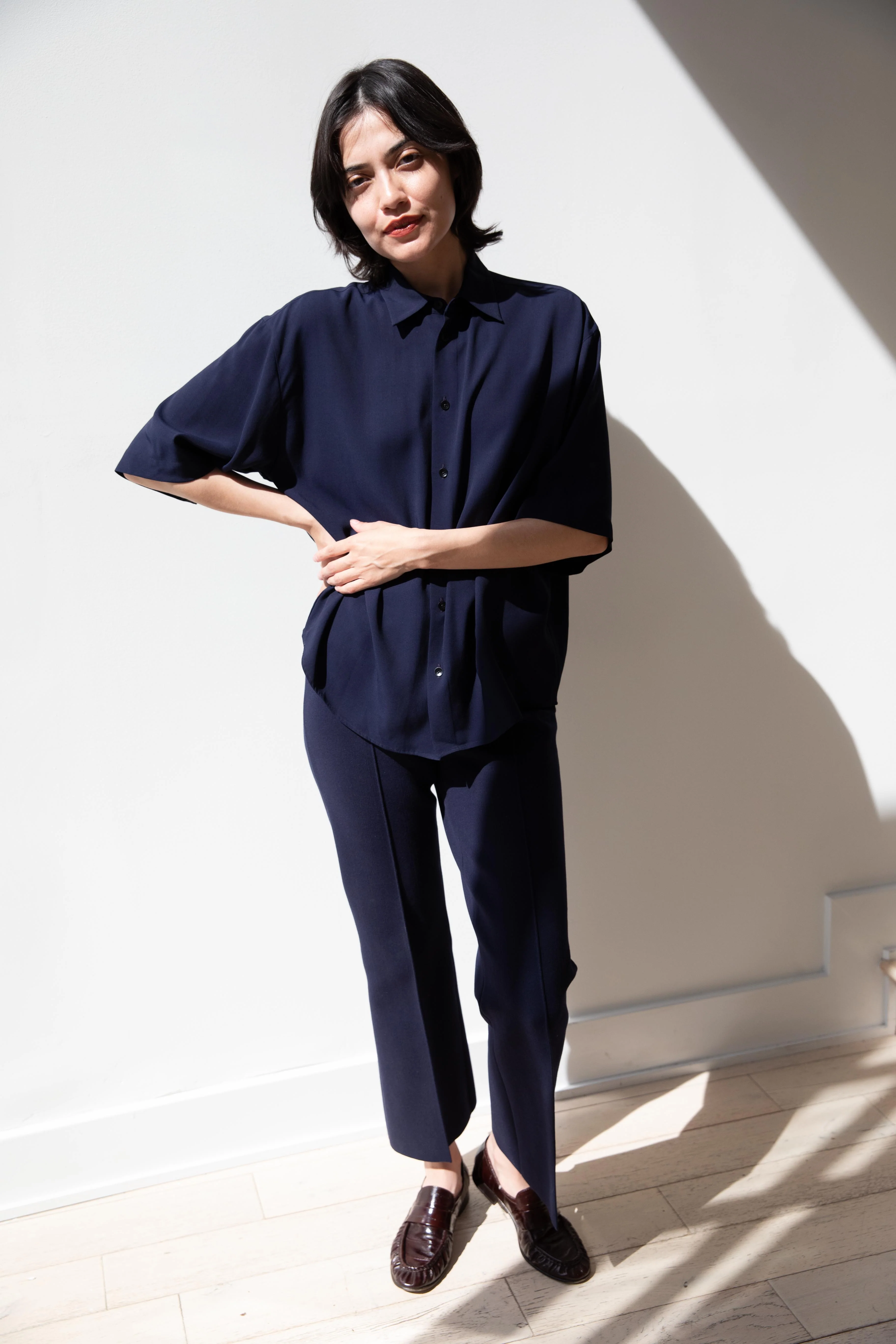 High Sport | Tonal Stripe Kick Pants in Dark Navy - Image 7