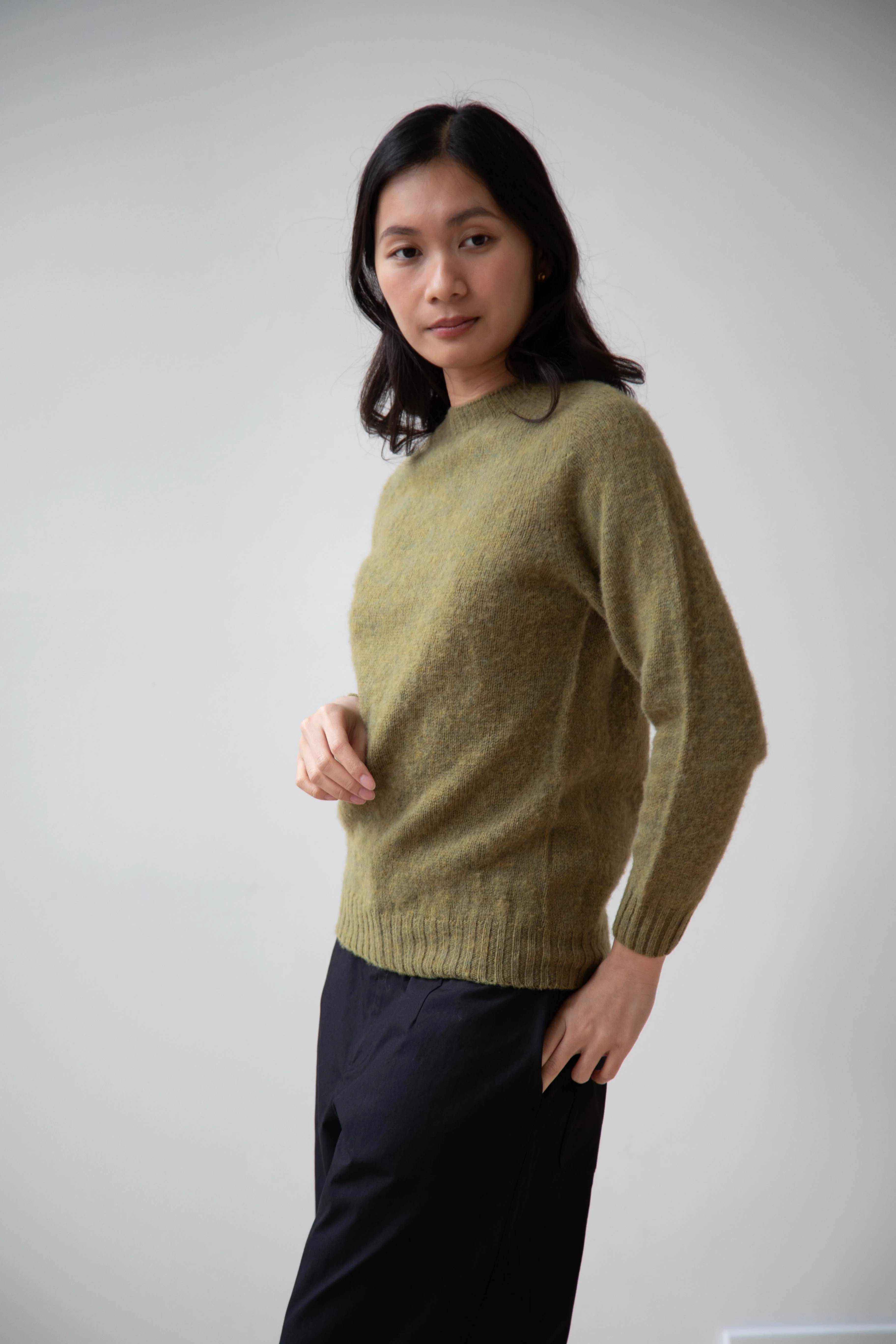 John Tulloch | Seam Free Crew Neck Saddle Shoulder in Yellow Green - Image 9