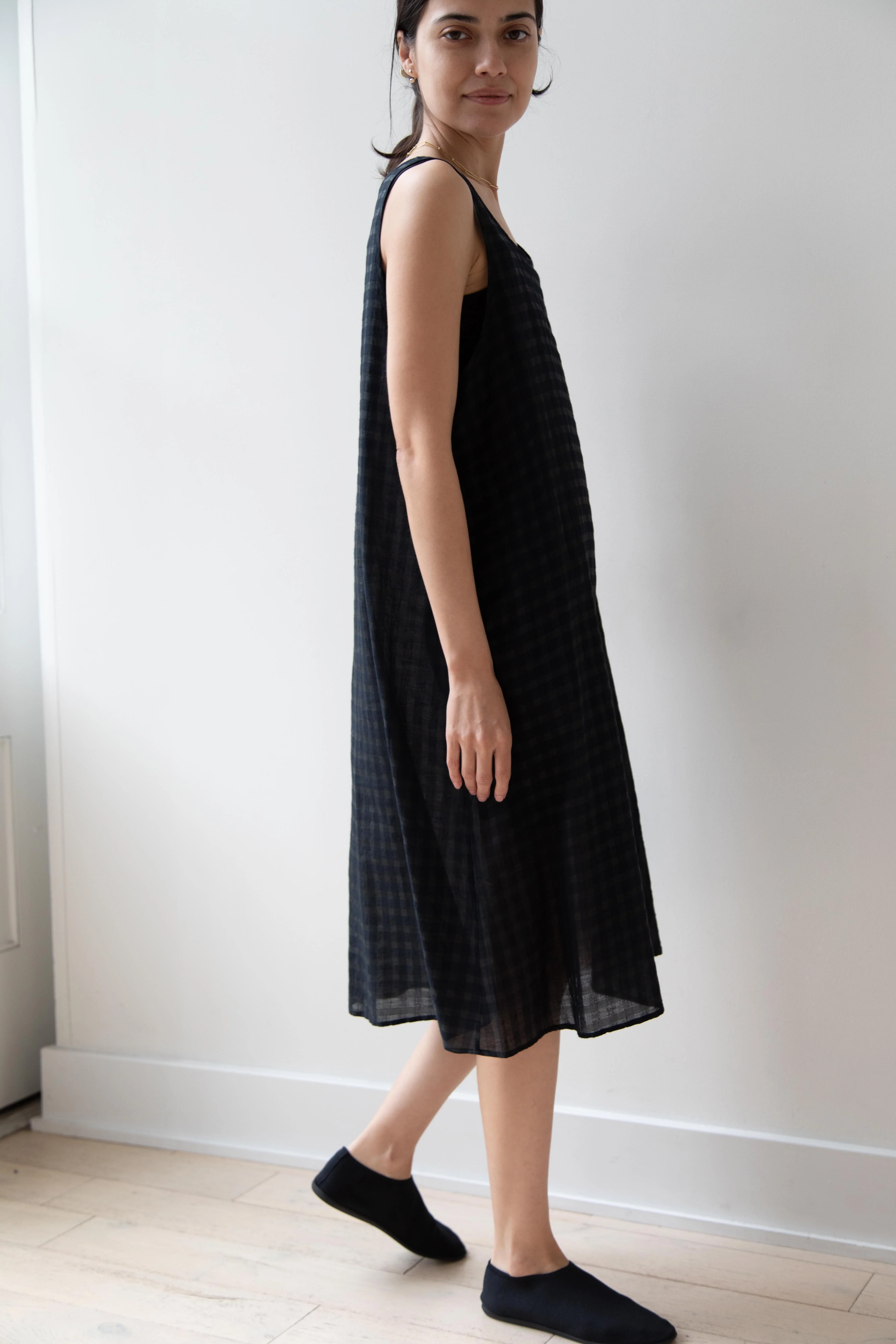 Maison de Soil | Check Sleeveless Dress in Black - Image 13