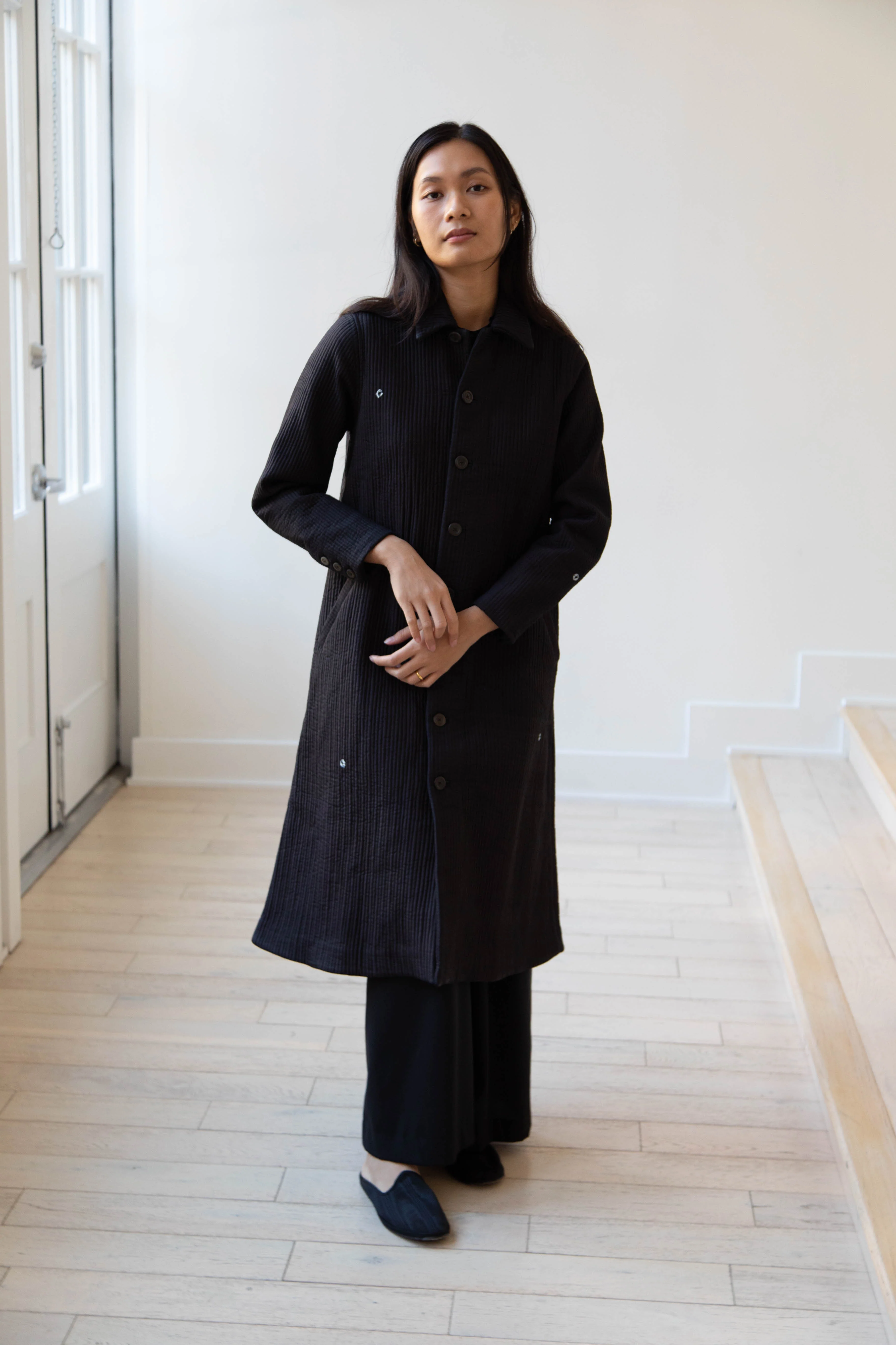 Maku | Mato Quilted Cotton Silk Coat - Image 12