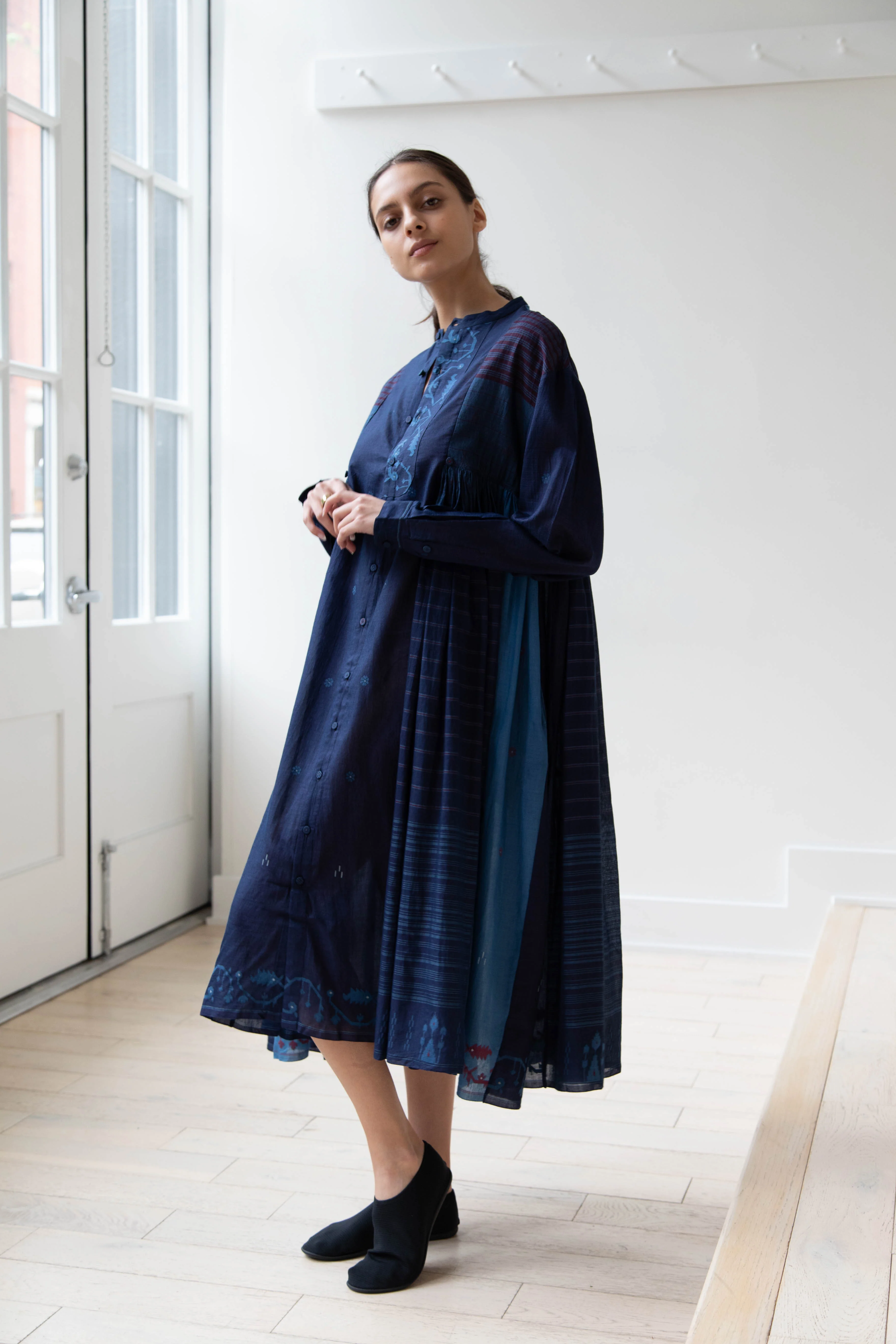 Maku | Vanessa Dress in Indigo Jamdani - Image 13