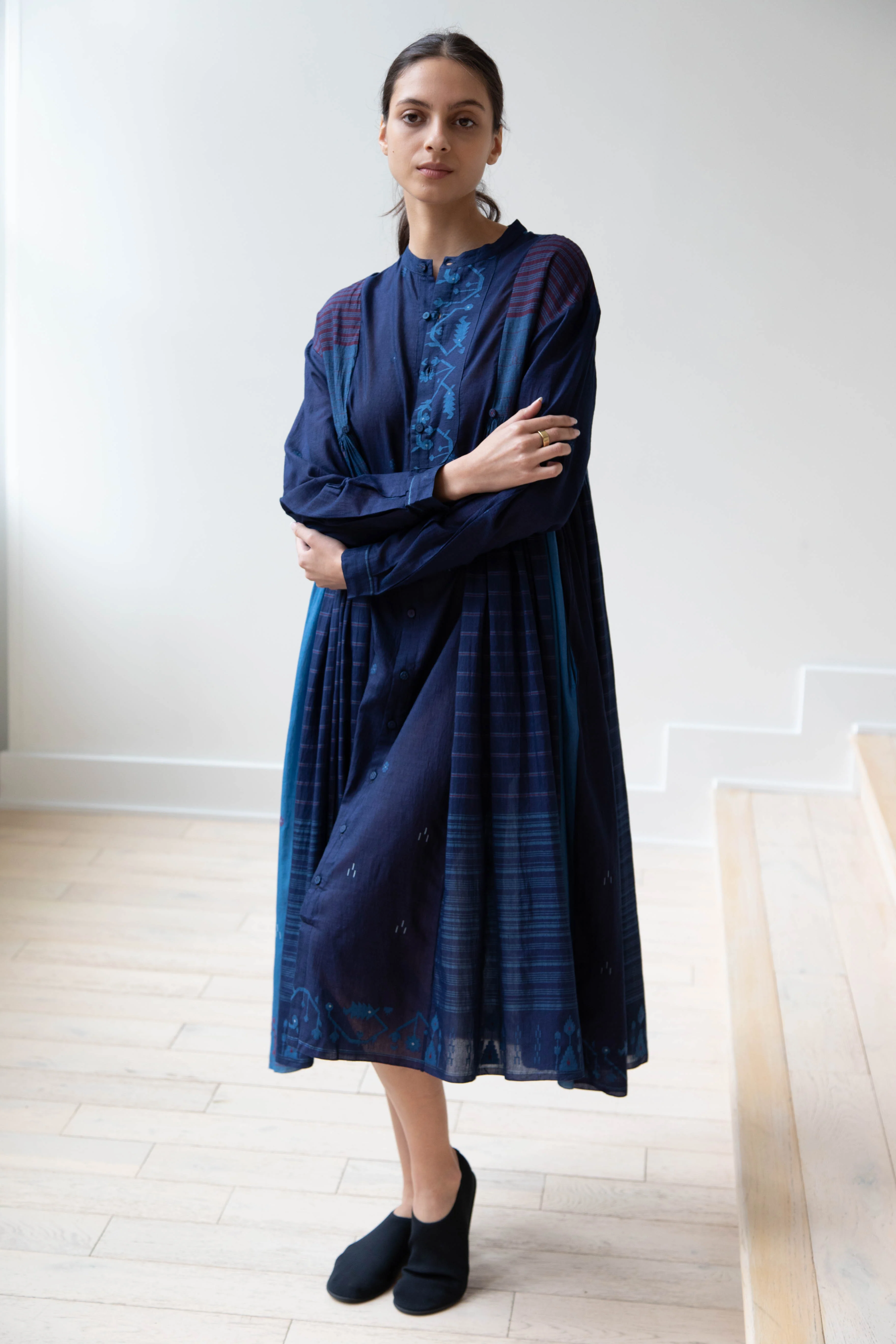 Maku | Vanessa Dress in Indigo Jamdani - Image 16
