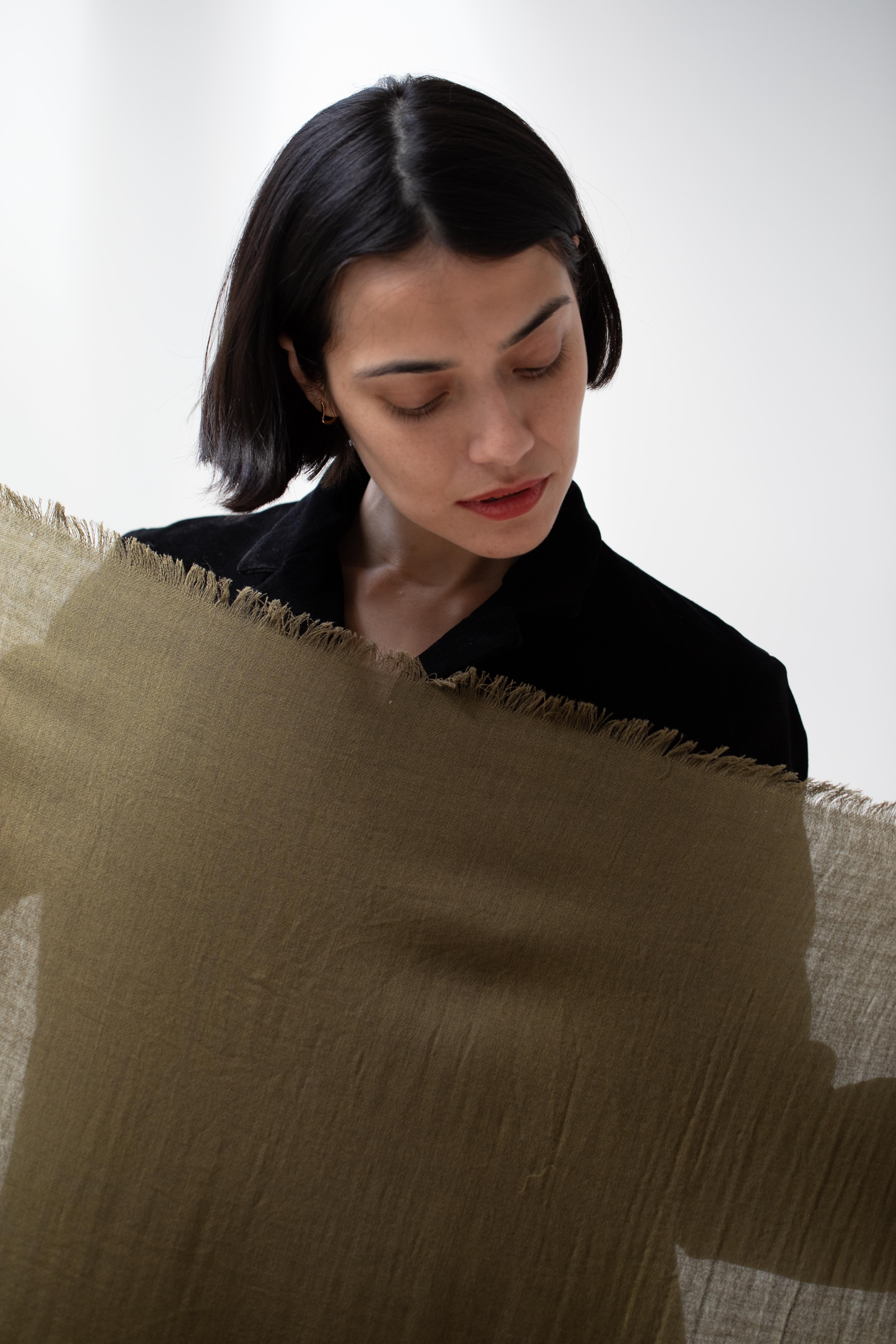 Manuelle Guibal | Jowool Scarf in Olive - Image 7