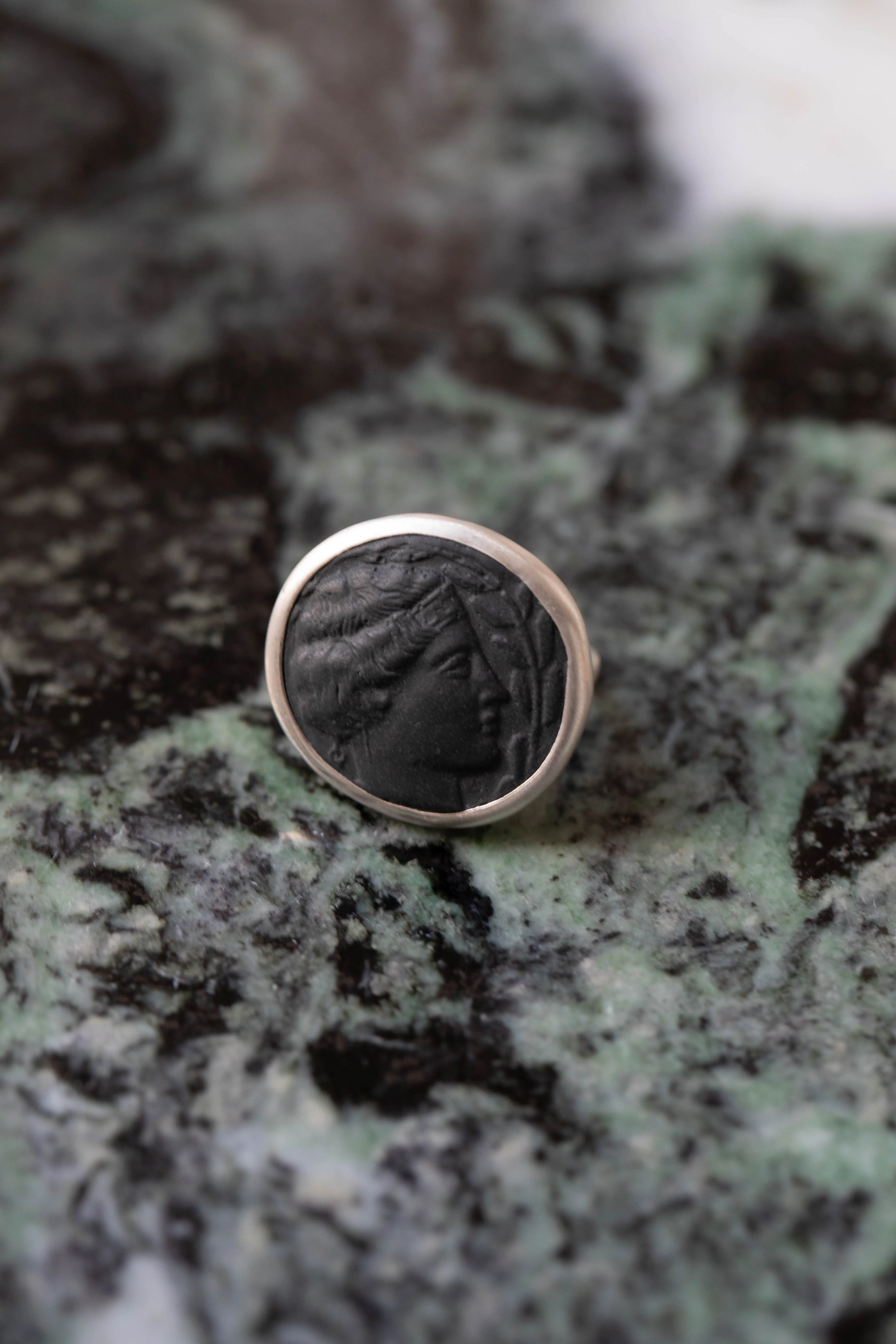 Marcie McGoldrick | Etruscan Ring in Onyx & Silver - Image 3