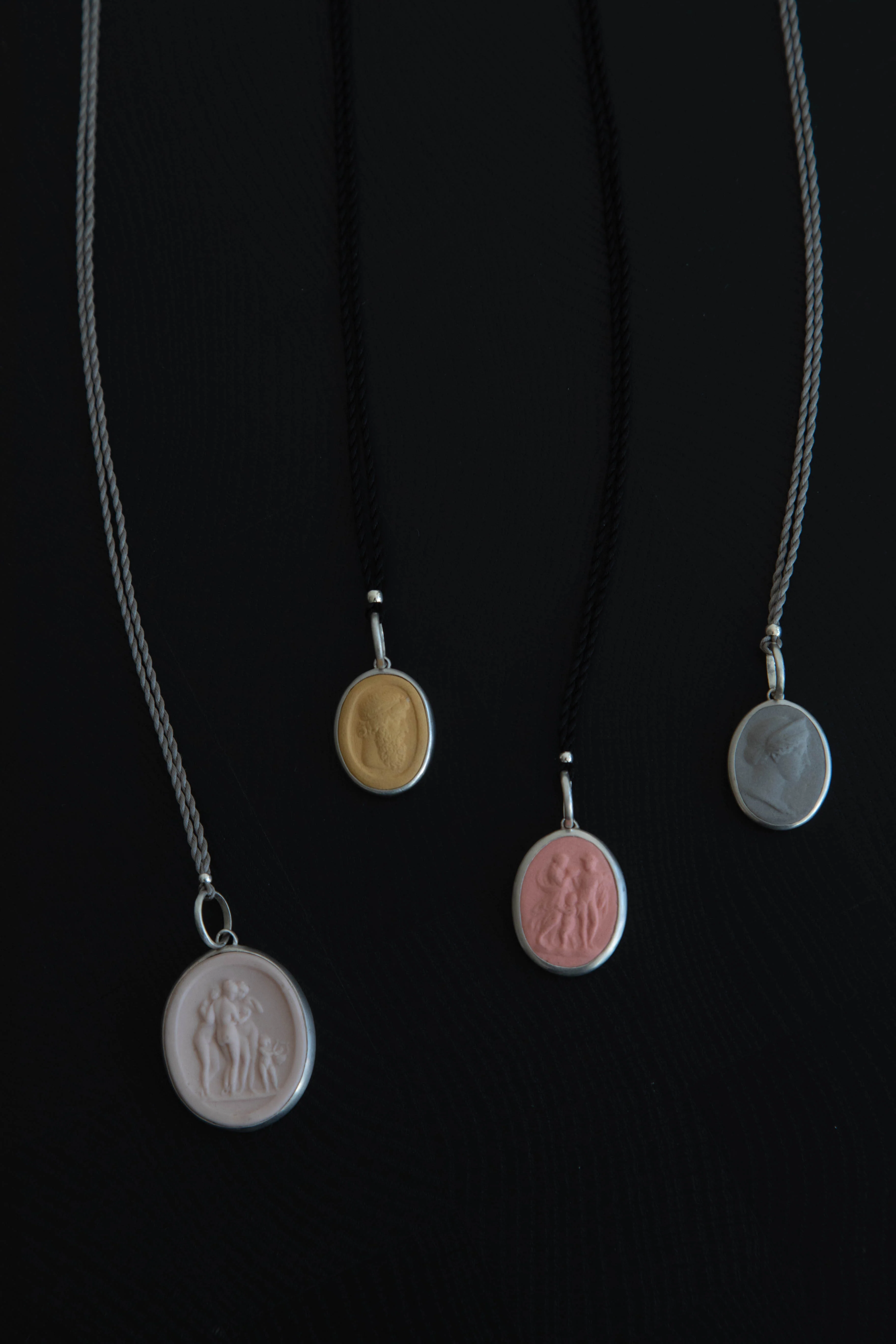 Marcie McGoldrick | Handset Cameo Necklace Diana in Grey - Image 4