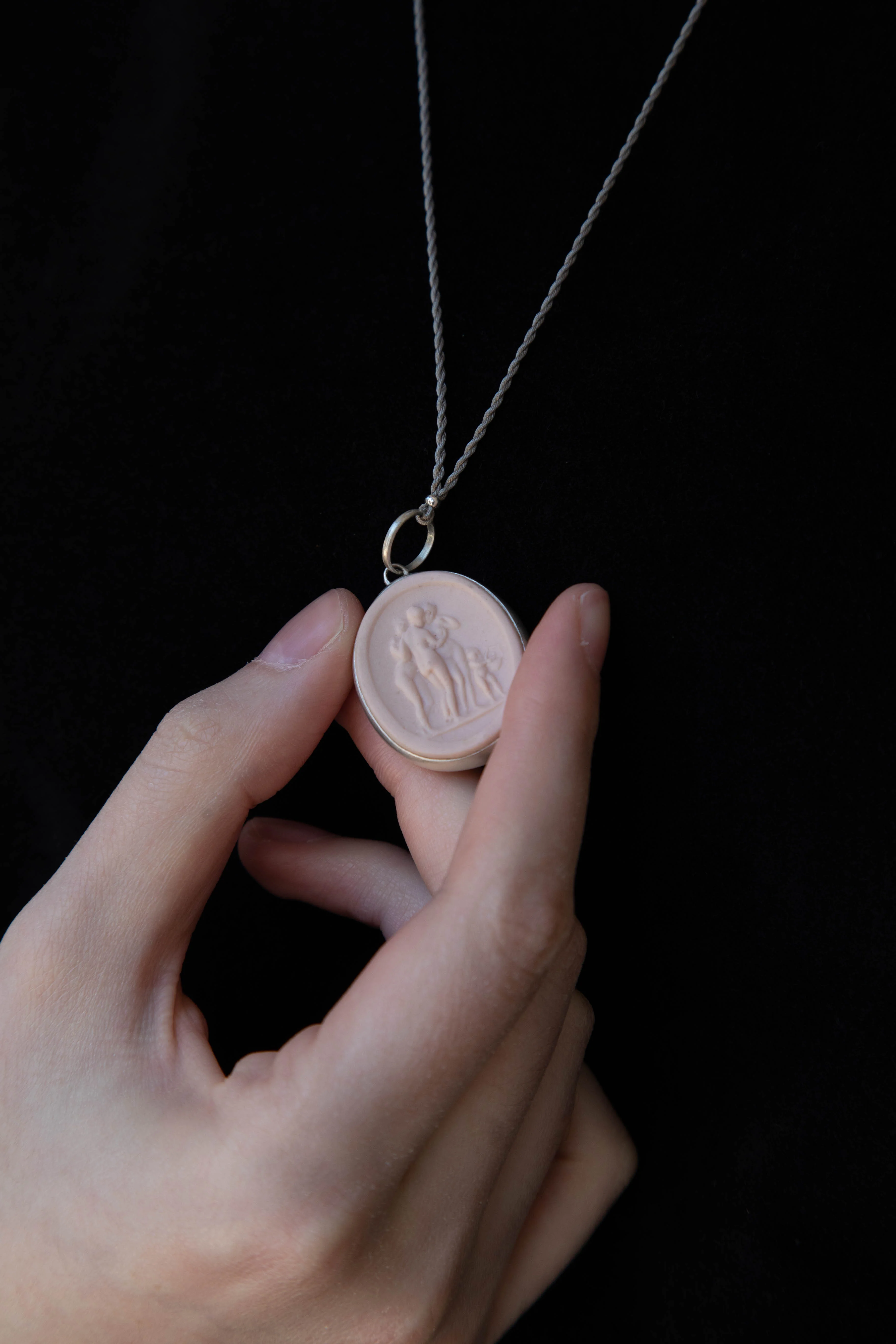 Marcie McGoldrick | Handset Cameo Necklace Three Graces in Blush - Image 4