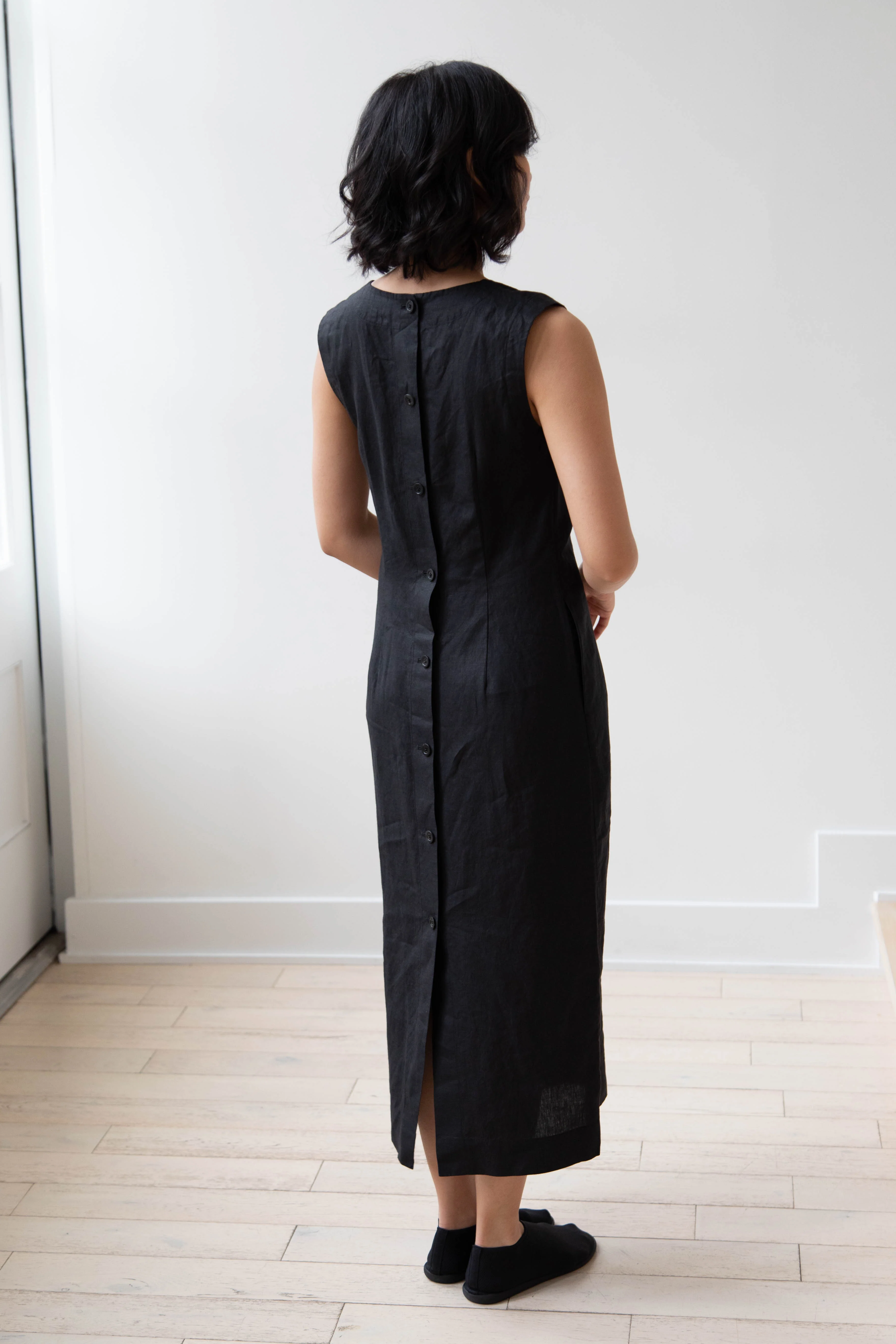 Margaret Howell | Back Button Dress in Black - Image 18
