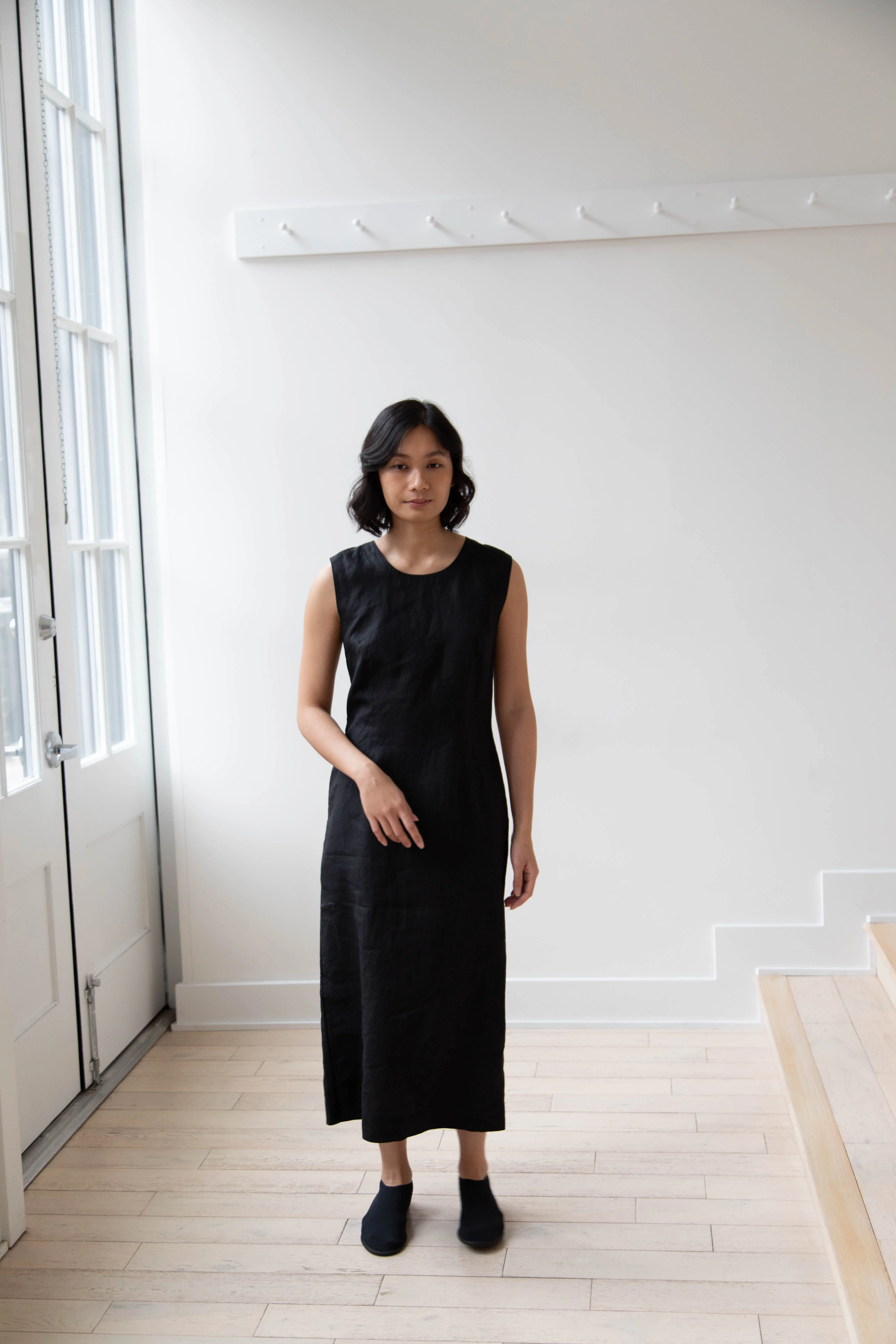 Margaret Howell | Back Button Dress in Black - Image 21