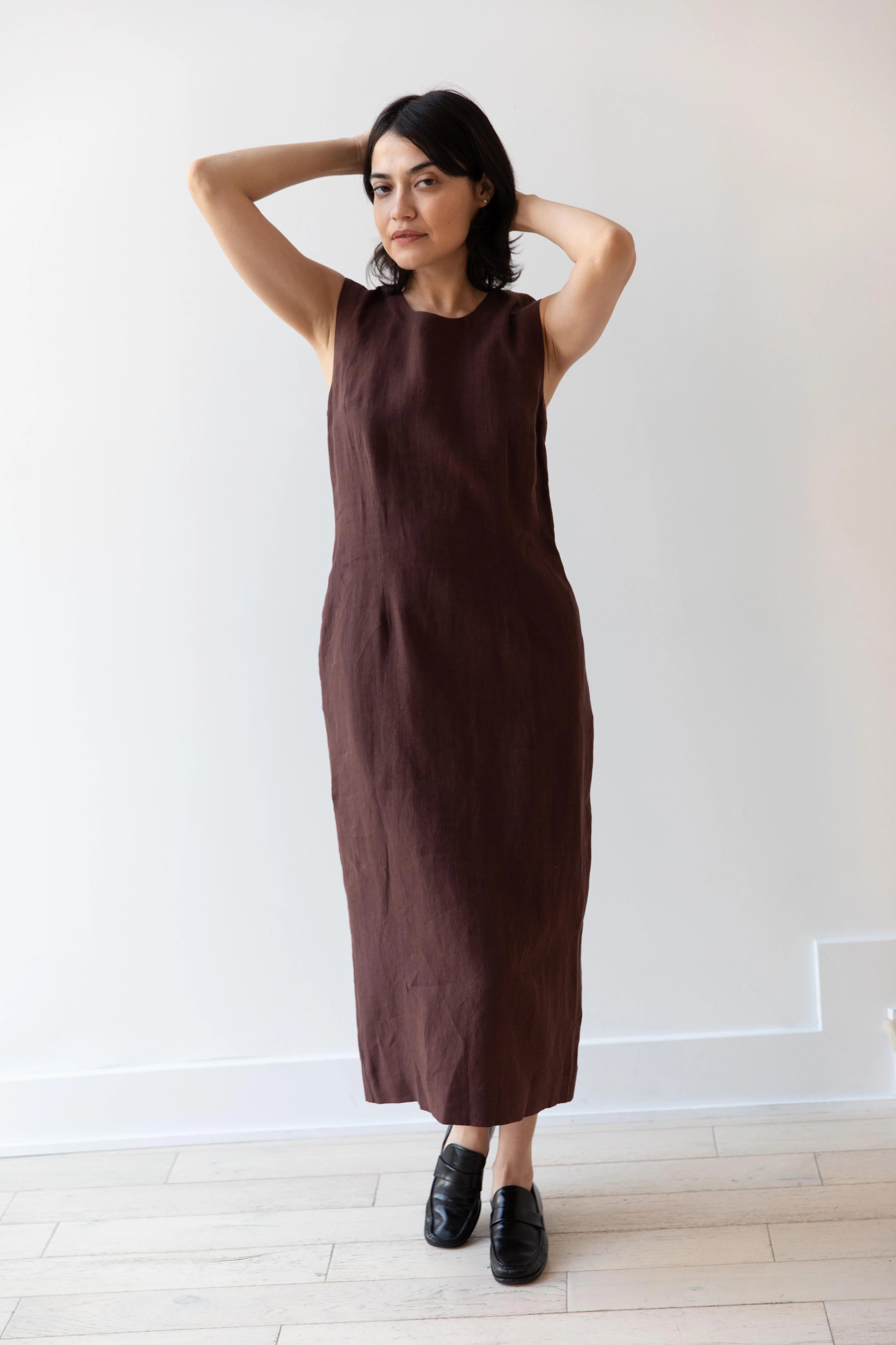 Margaret Howell | Back Button Dress in Mahogany - Image 17