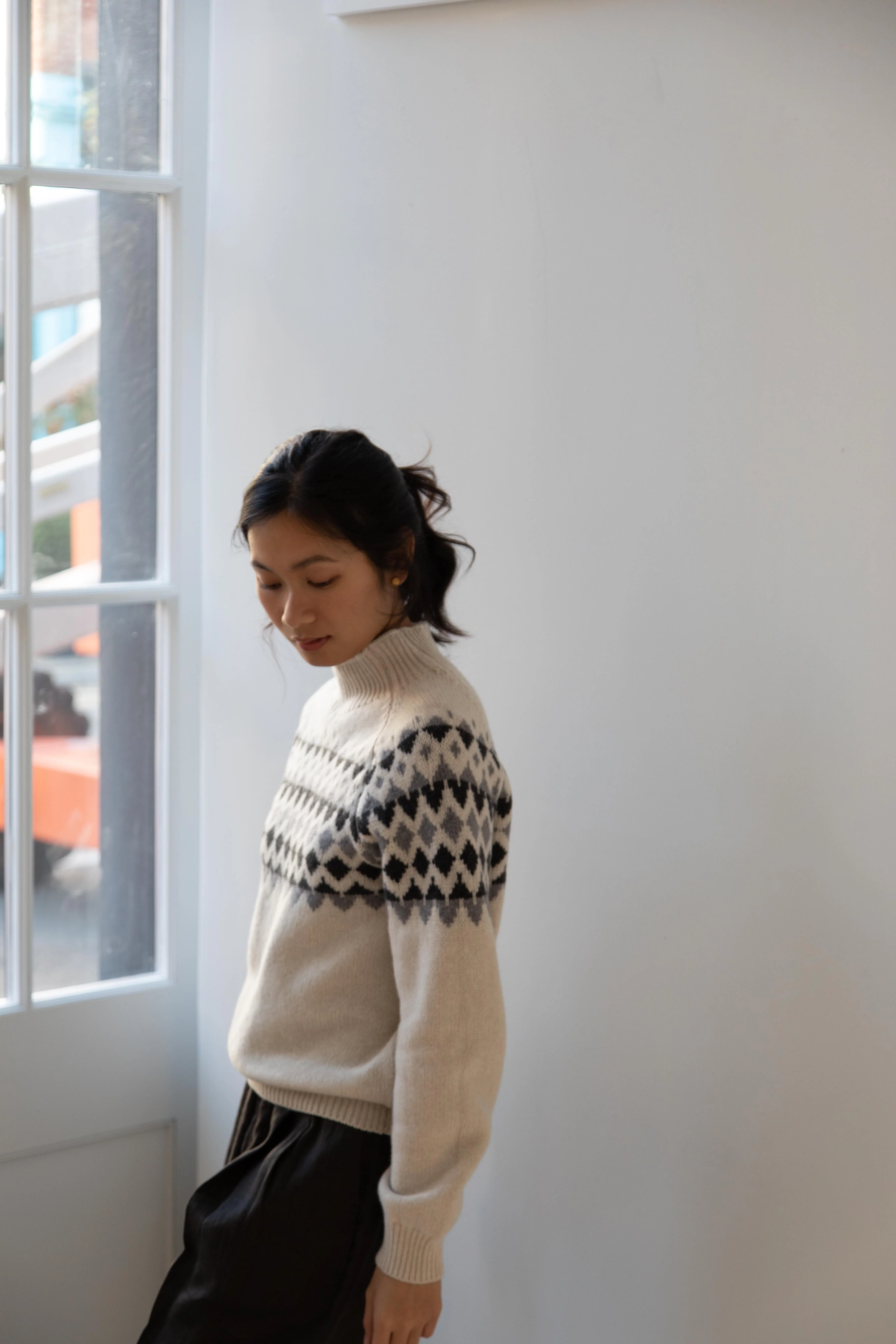Margaret Howell | Fairisle Merino Cashmere Sweater in Ecru - Image 8