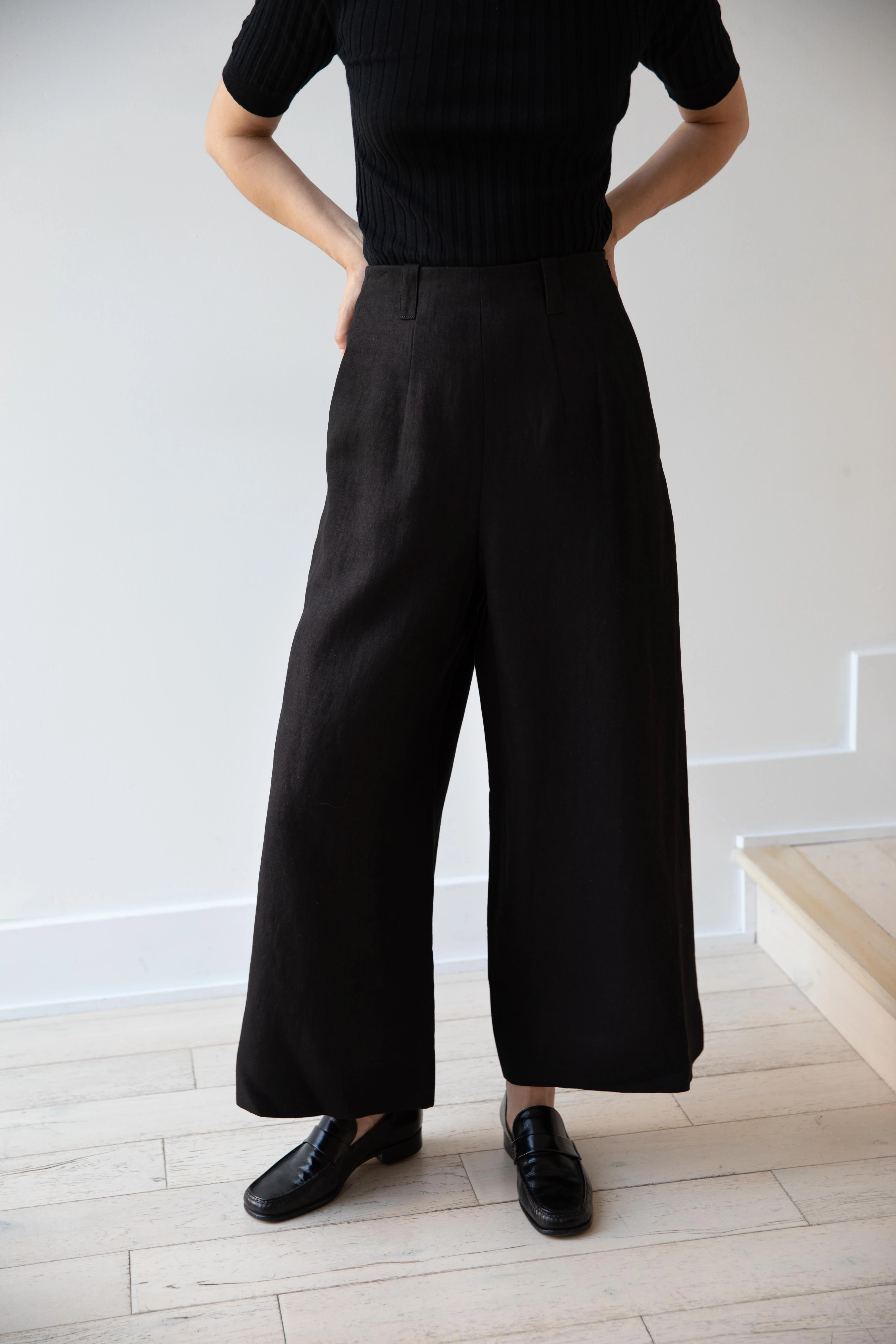 Margaret Howell | Flat Front Culottes in Black - Image 12