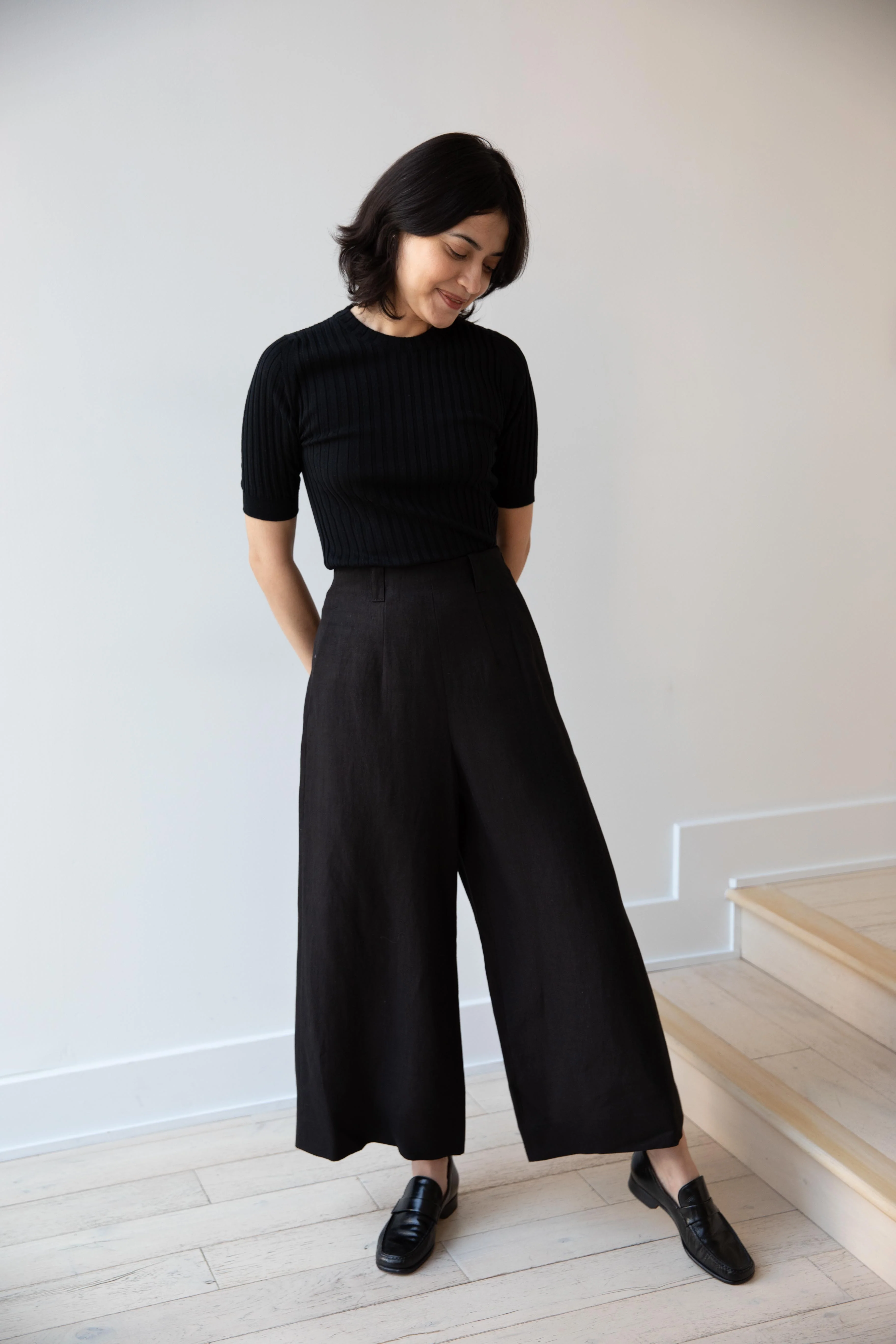 Margaret Howell | Flat Front Culottes in Black - Image 13