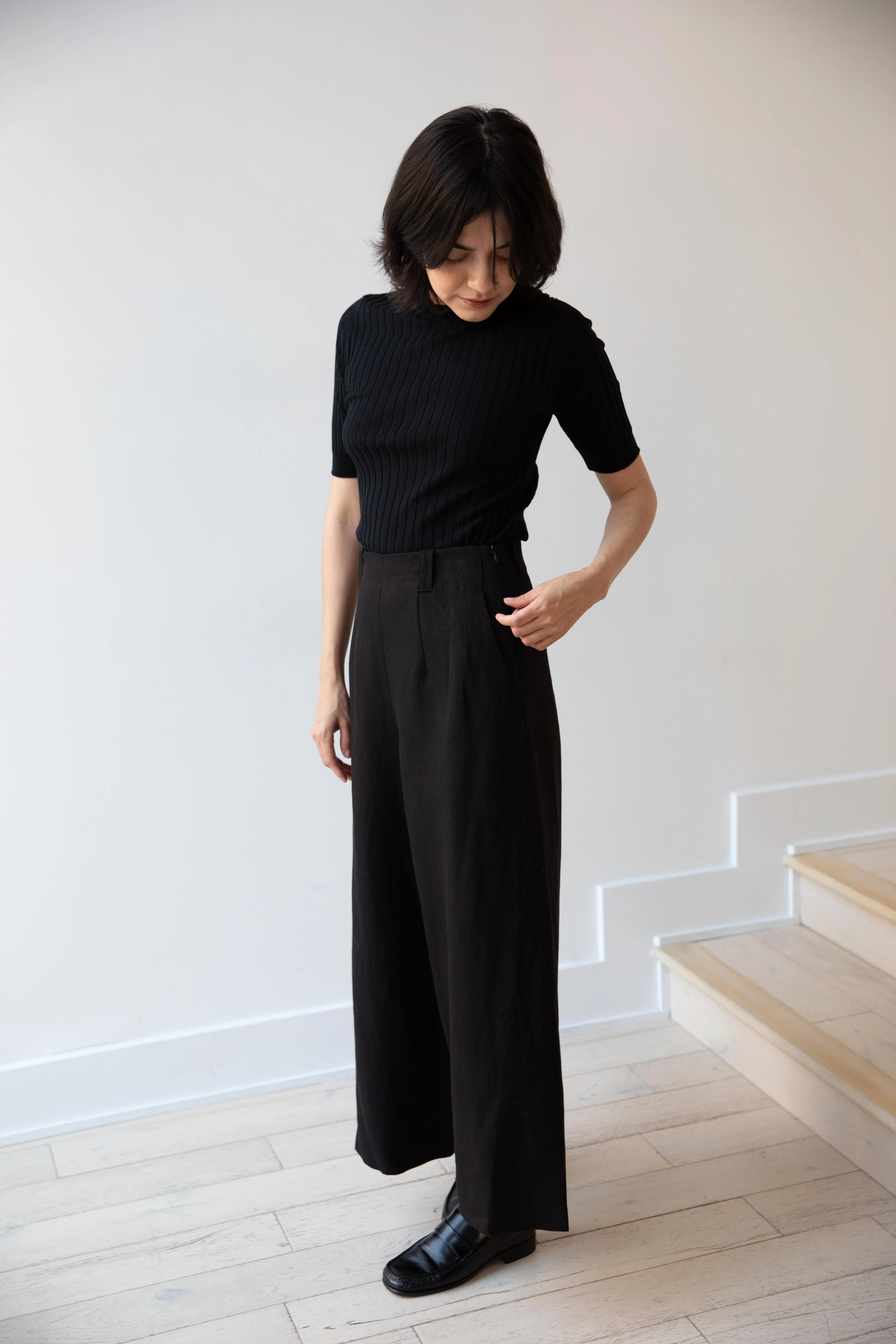 Margaret Howell | Flat Front Culottes in Black - Image 15