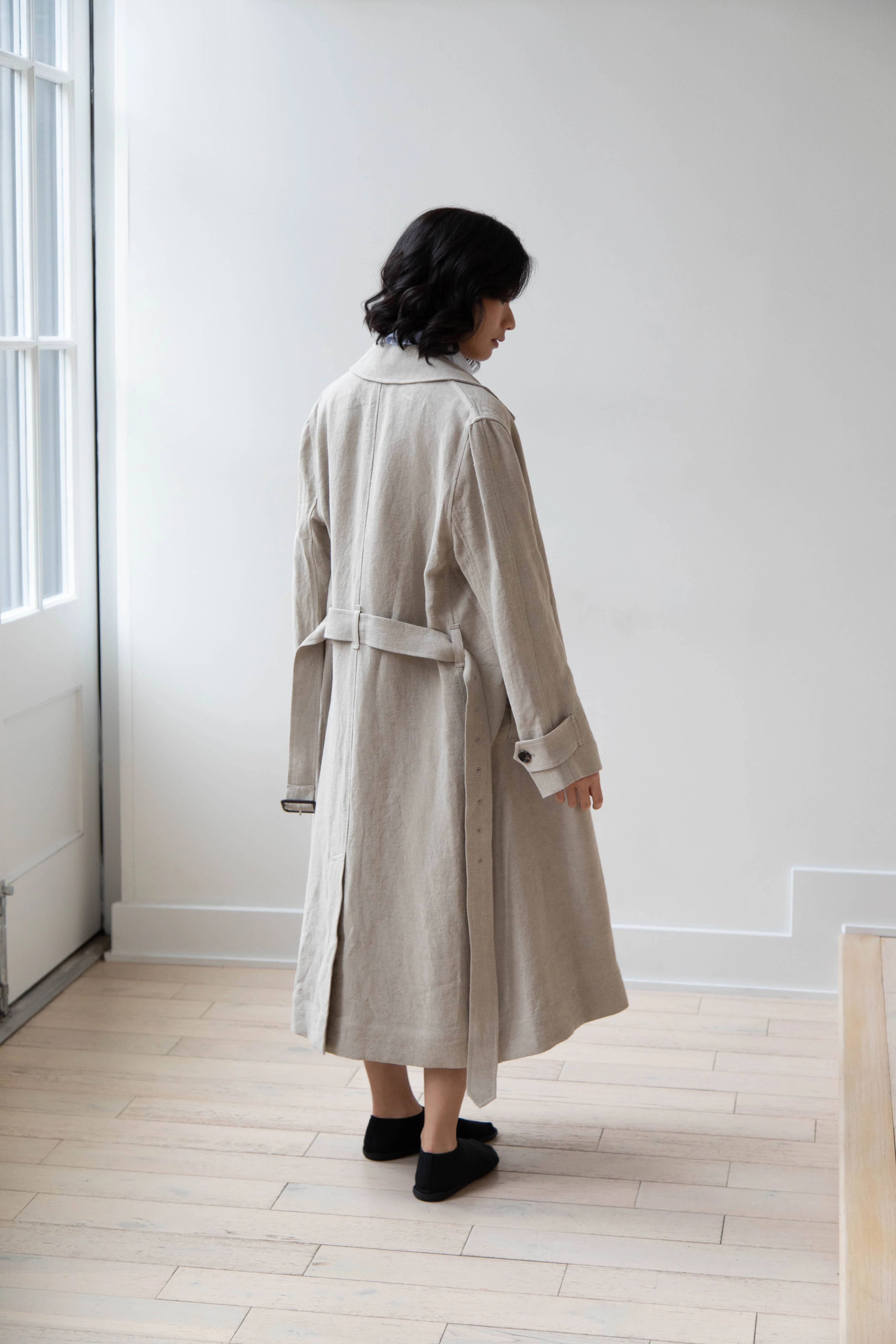 Margaret Howell | Fly Front Mac in Natural Linen - Image 17
