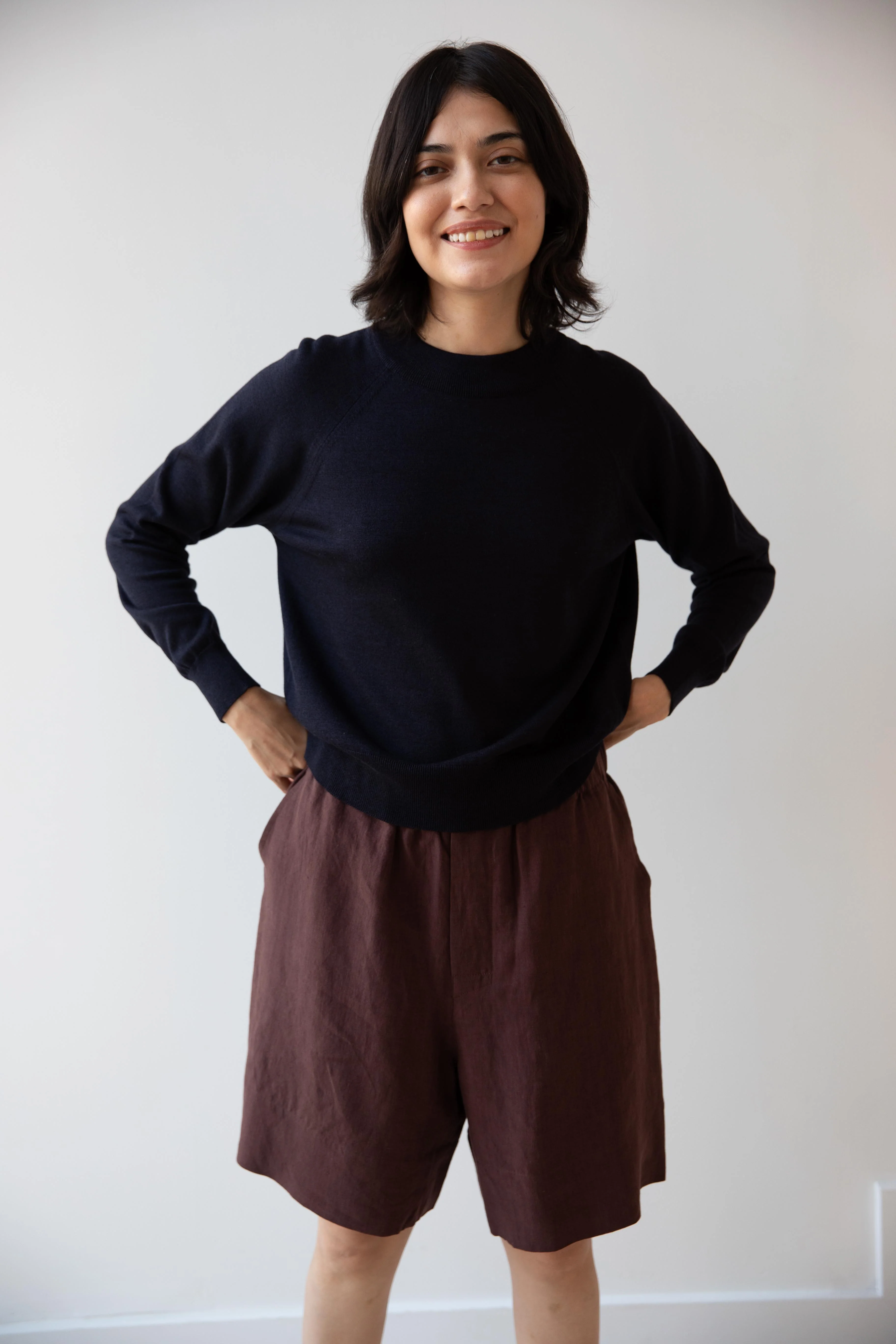 Margaret Howell | Lightweight Long Sleeve in Navy - Image 3