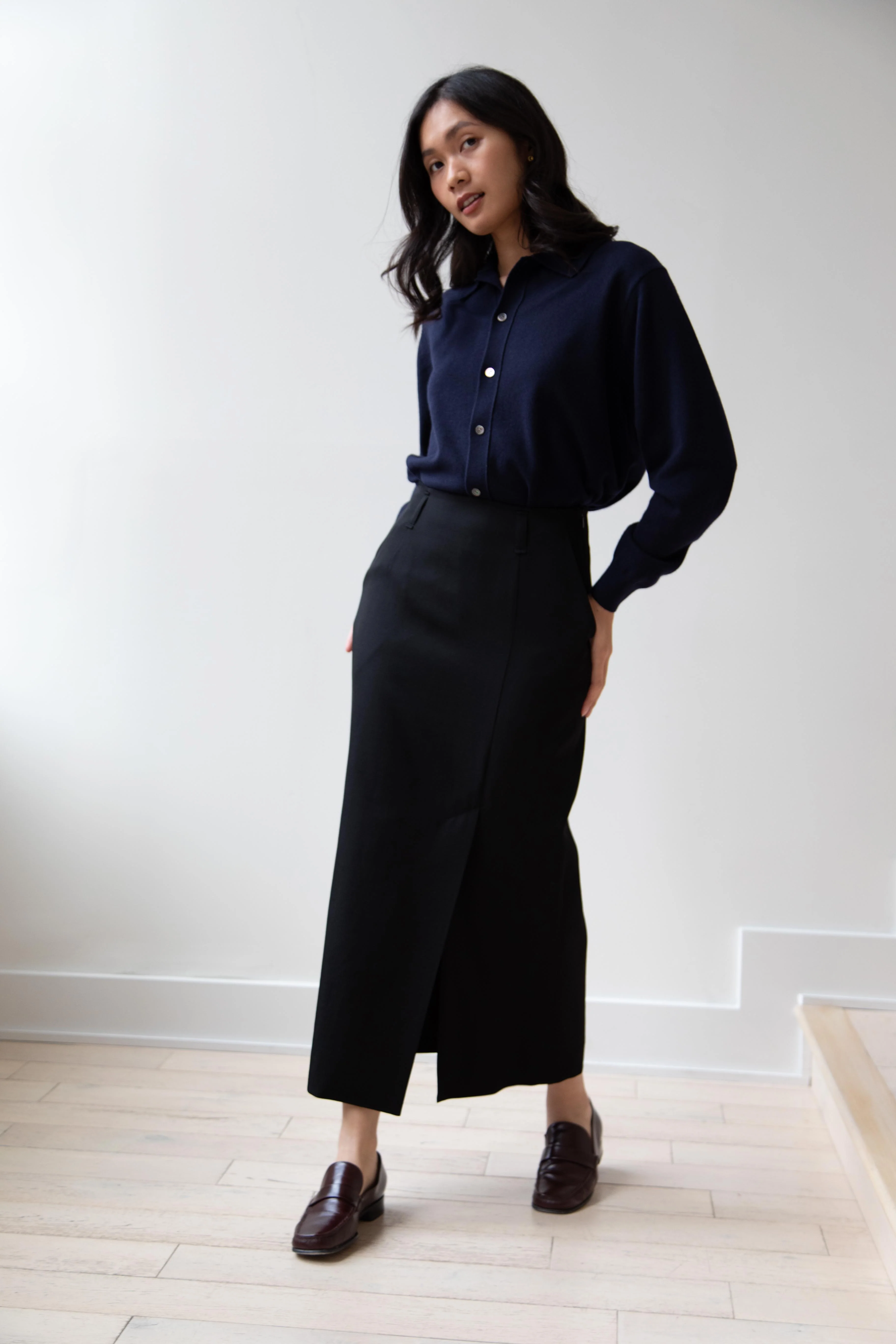 Margaret Howell | Midi Vent Skirt in Black - Image 19