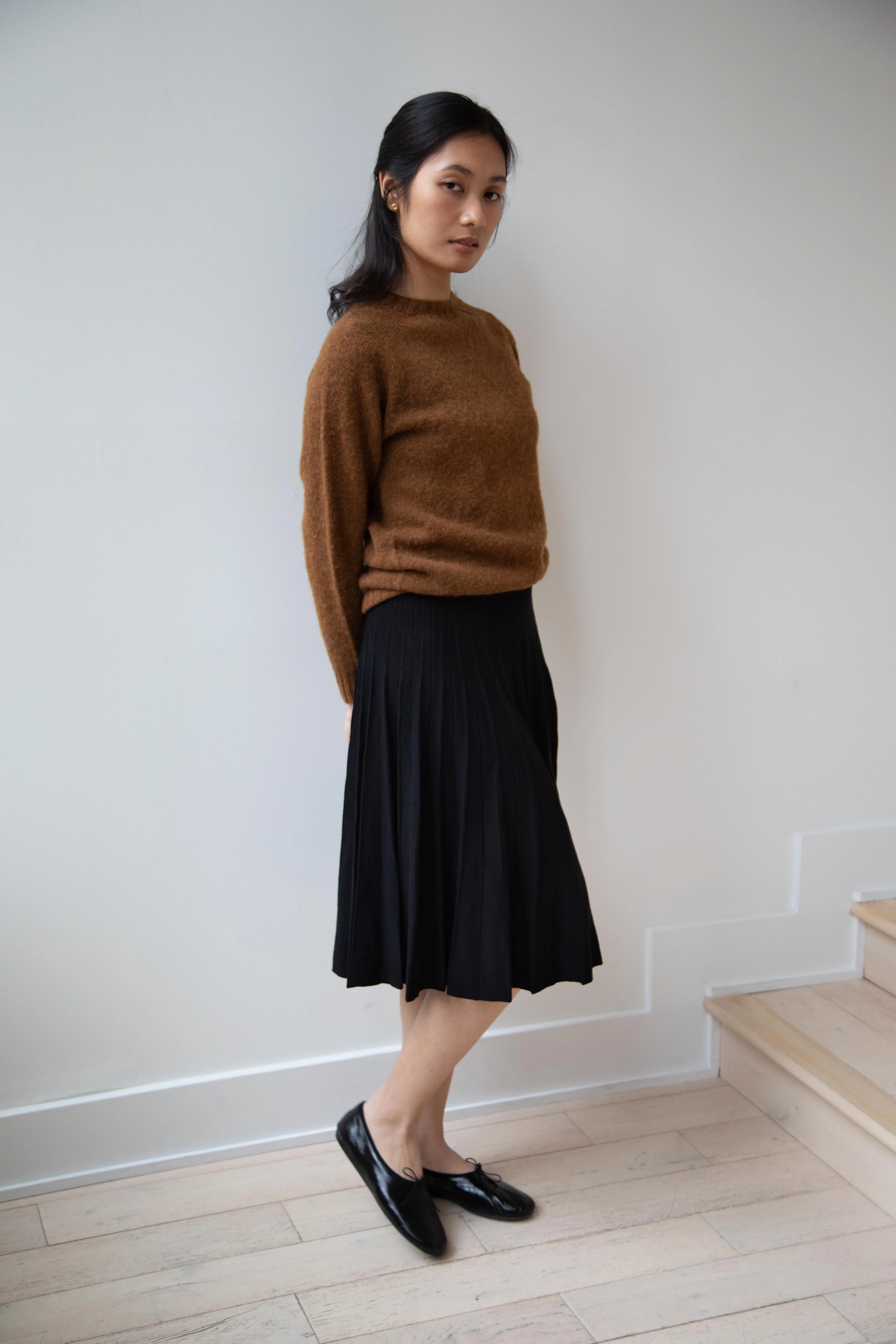 Margaret Howell | Pleated Knit Merino Skirt in Black - Image 20