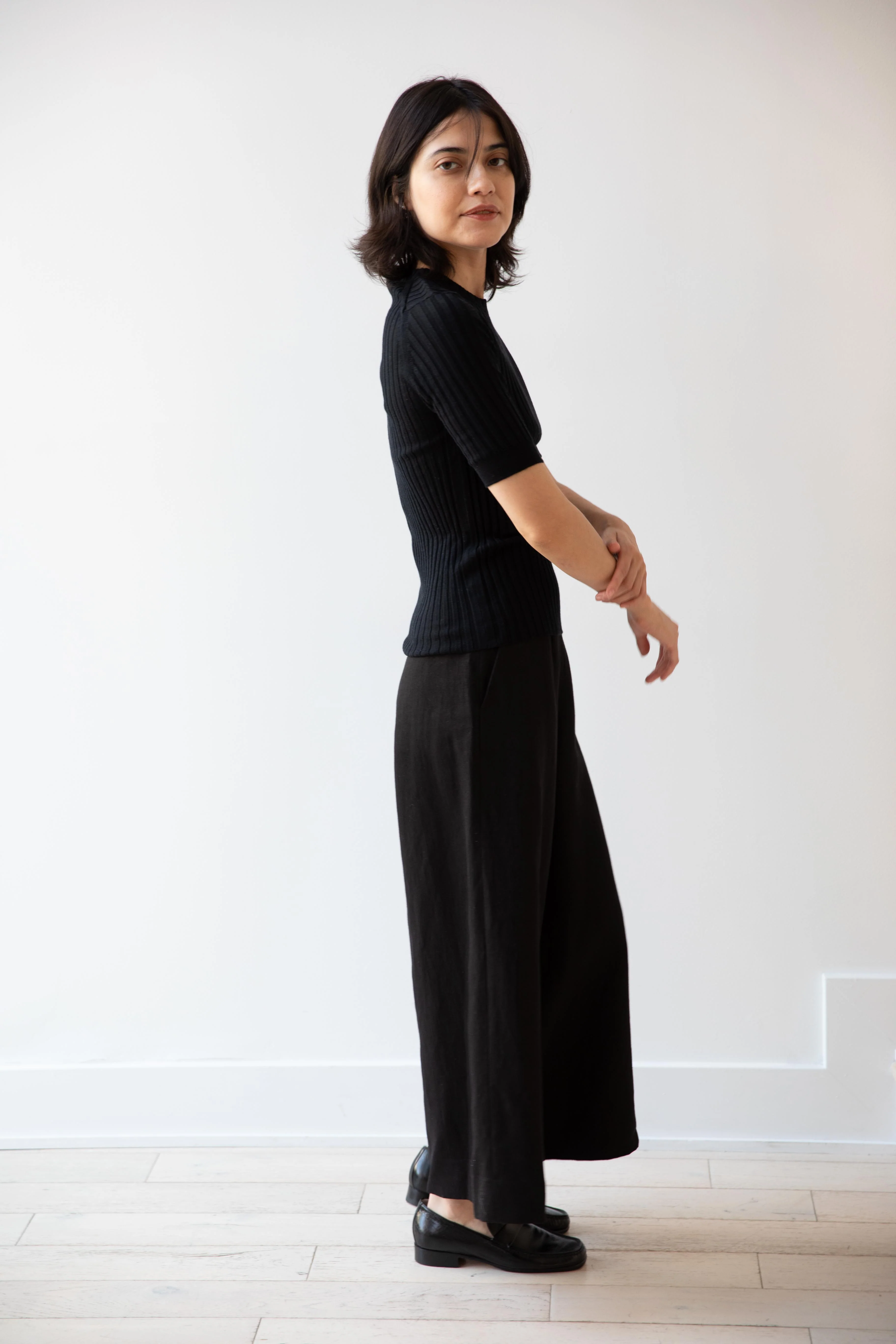 Margaret Howell | Ribbed T-Shirt in Black - Image 22