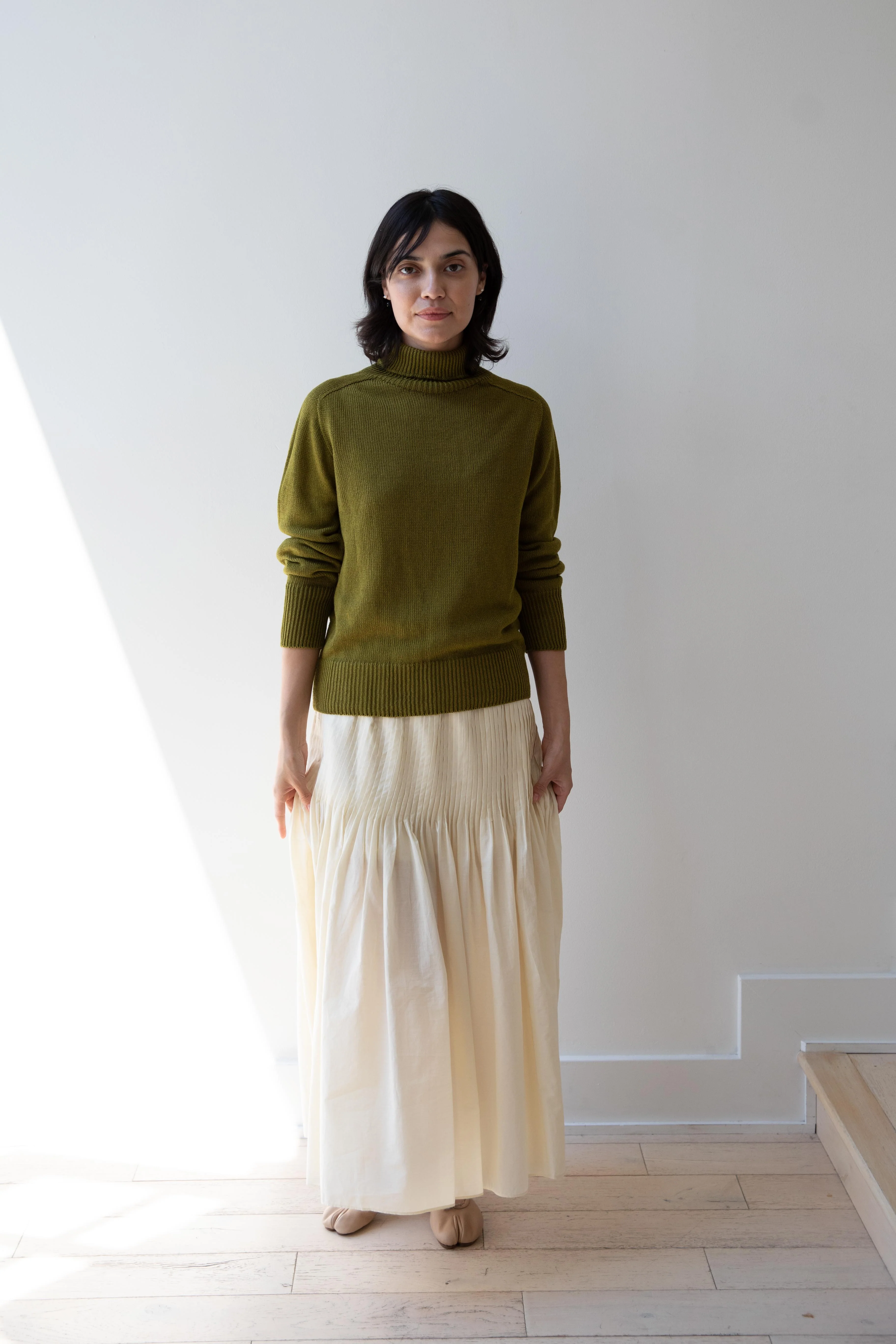 Margaret Howell | Seamless Roll Neck in Bright Olive - Image 16