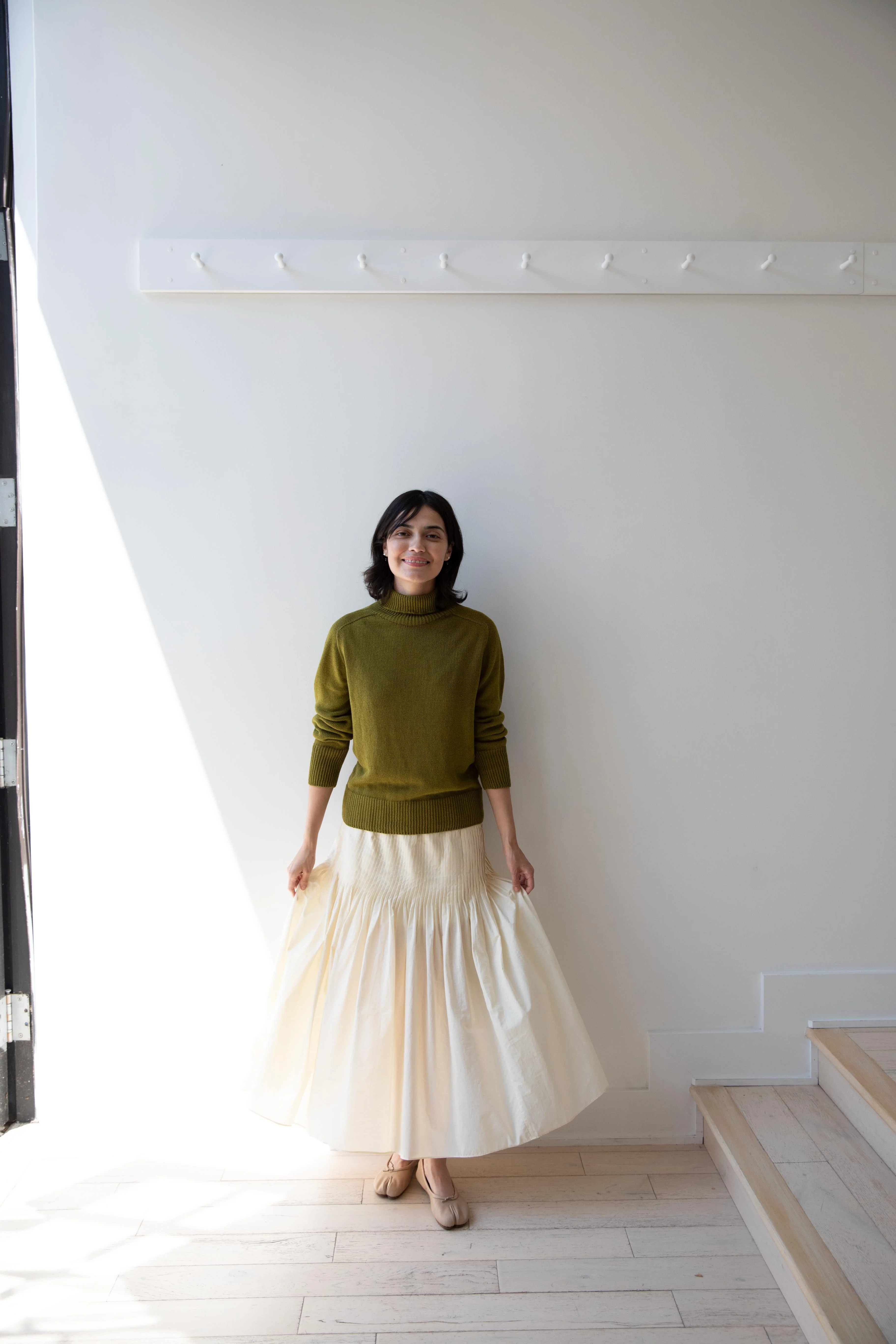 Margaret Howell | Seamless Roll Neck in Bright Olive - Image 18