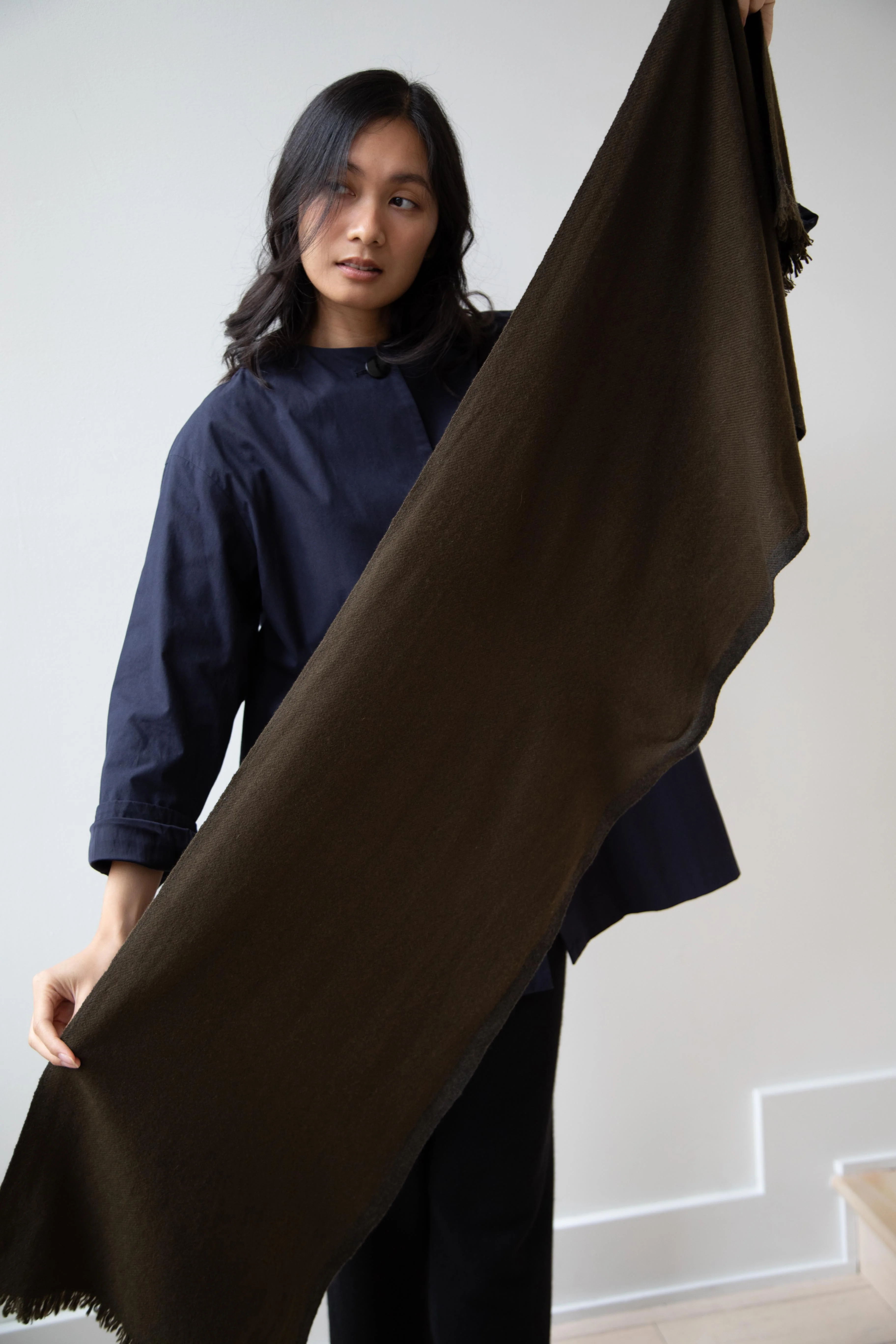 Margaret Howell | Selvedge Scarf in Dark Olive - Image 17