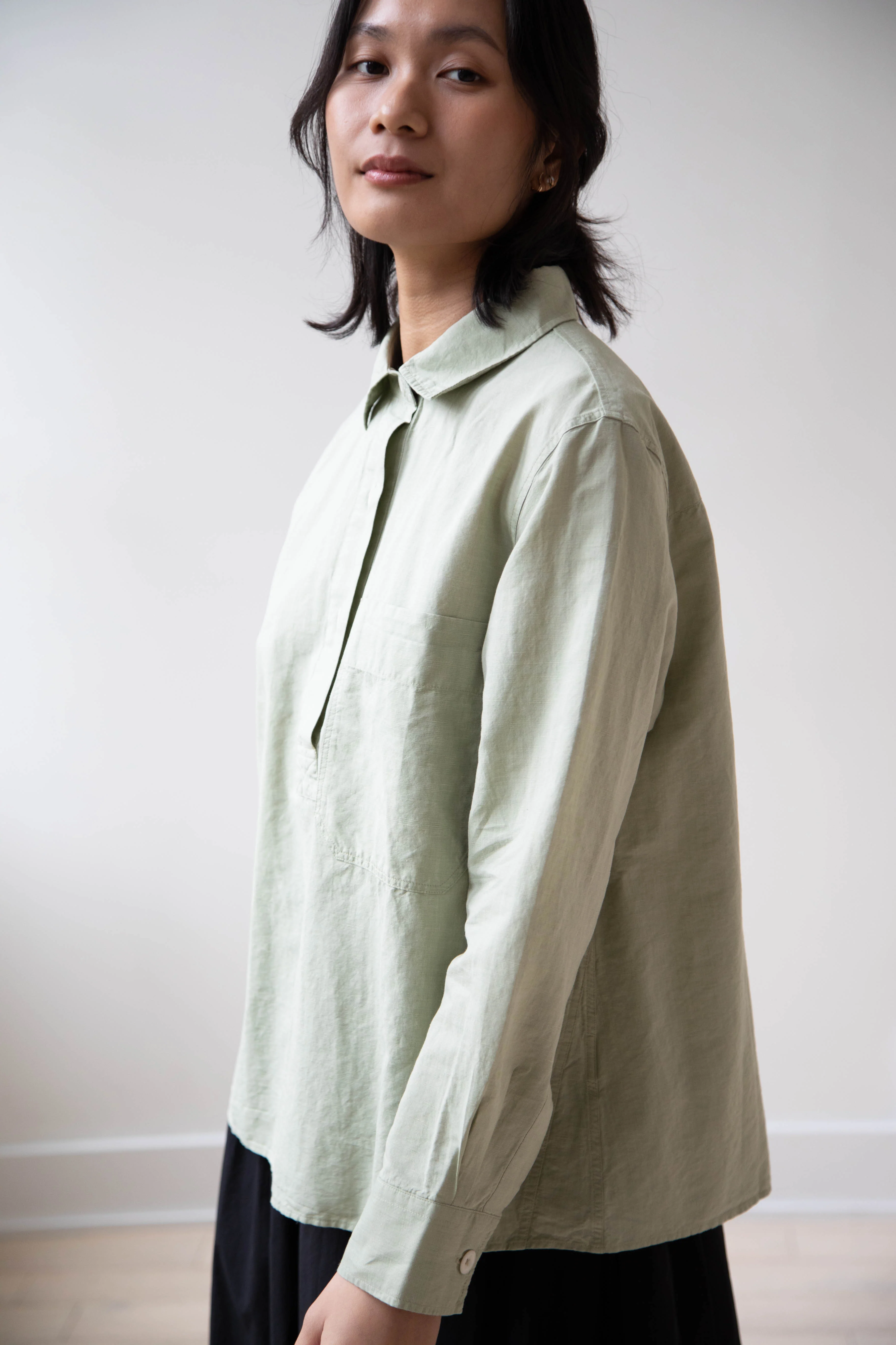 MHL | Big Pocket Shirt in Pale Green - Image 5