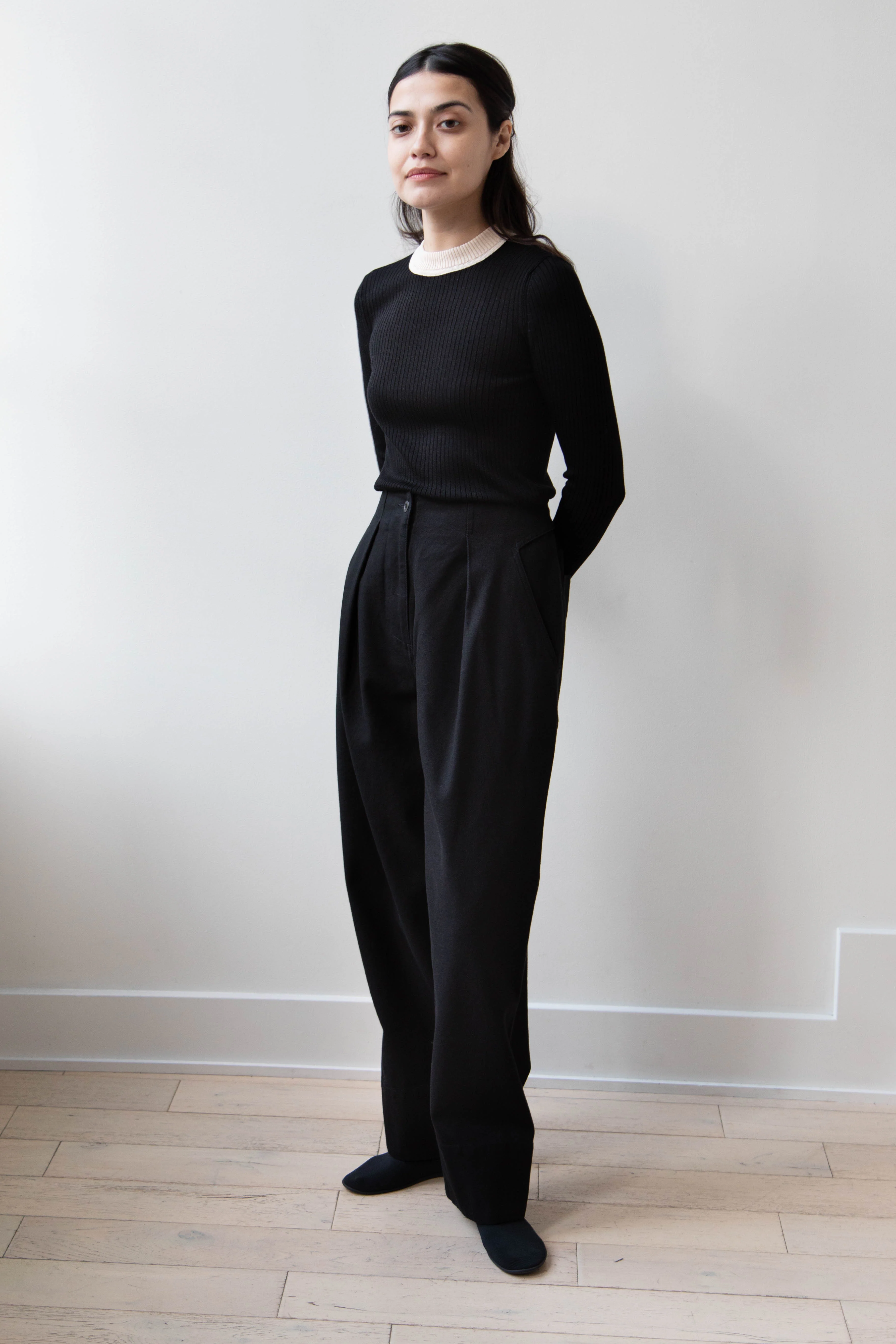 MHL | Cinch Back Trouser in Off Black - Image 3