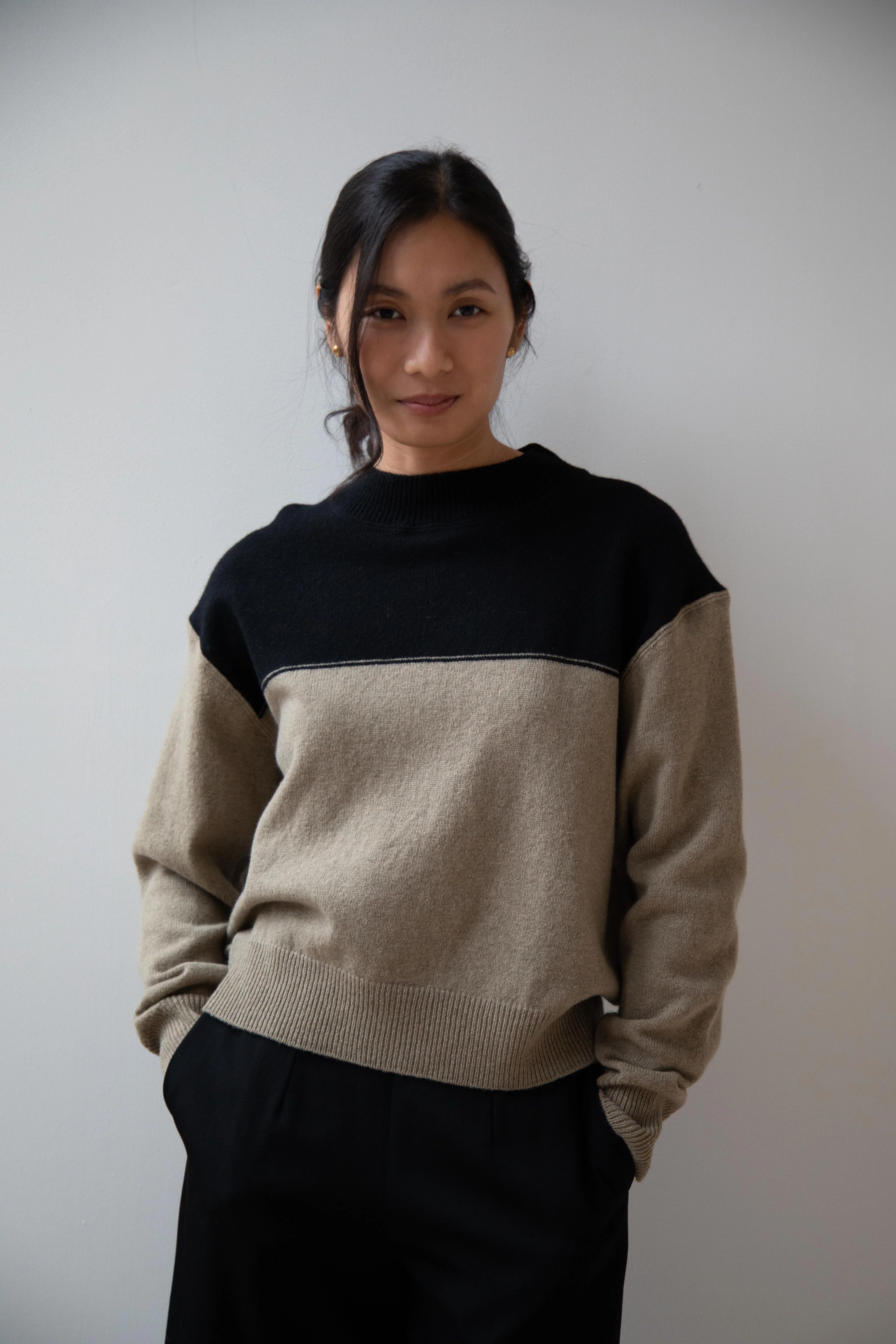 MHL | Colorblock Sweater in Black & Linen - Image 11