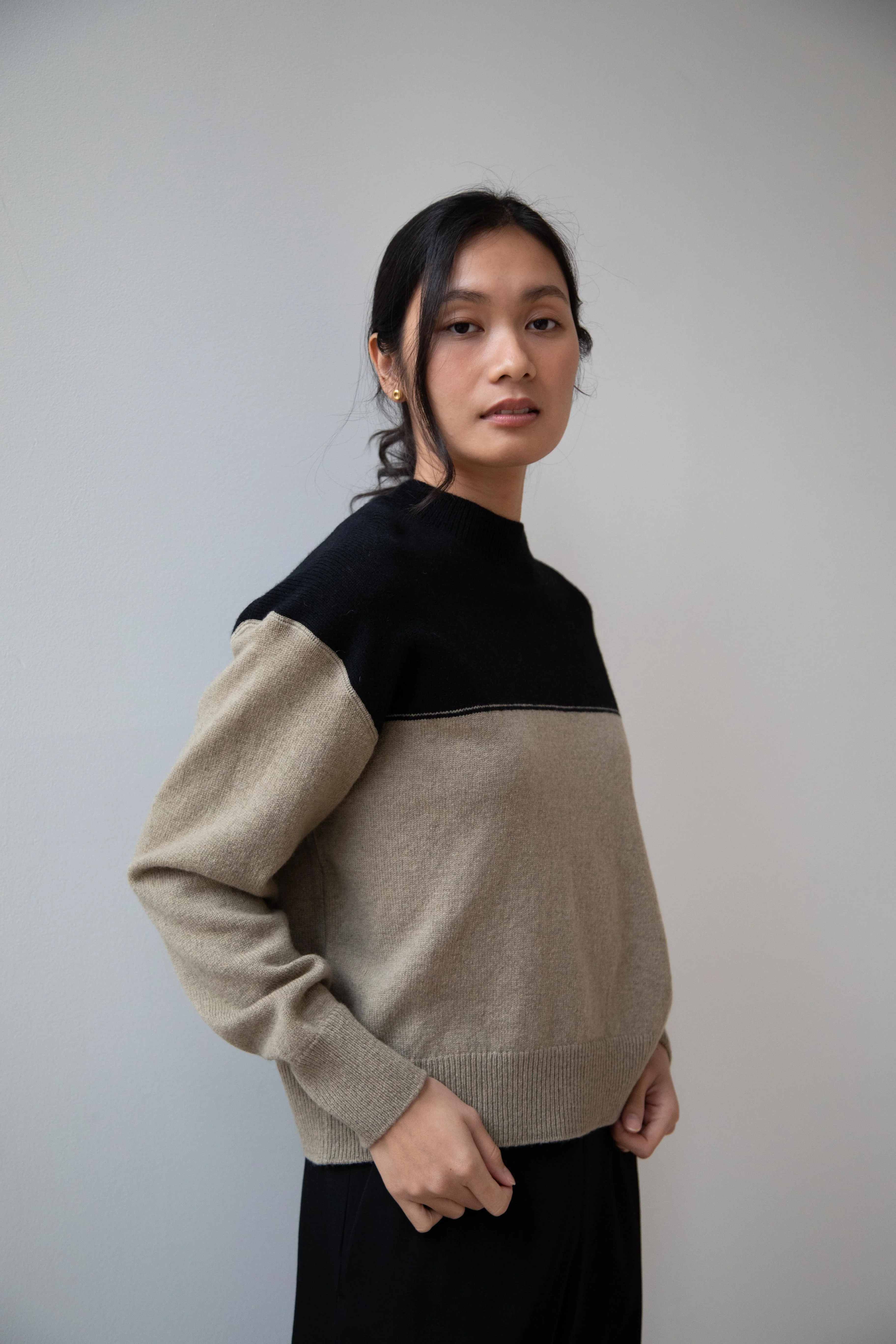 MHL | Colorblock Sweater in Black & Linen - Image 12