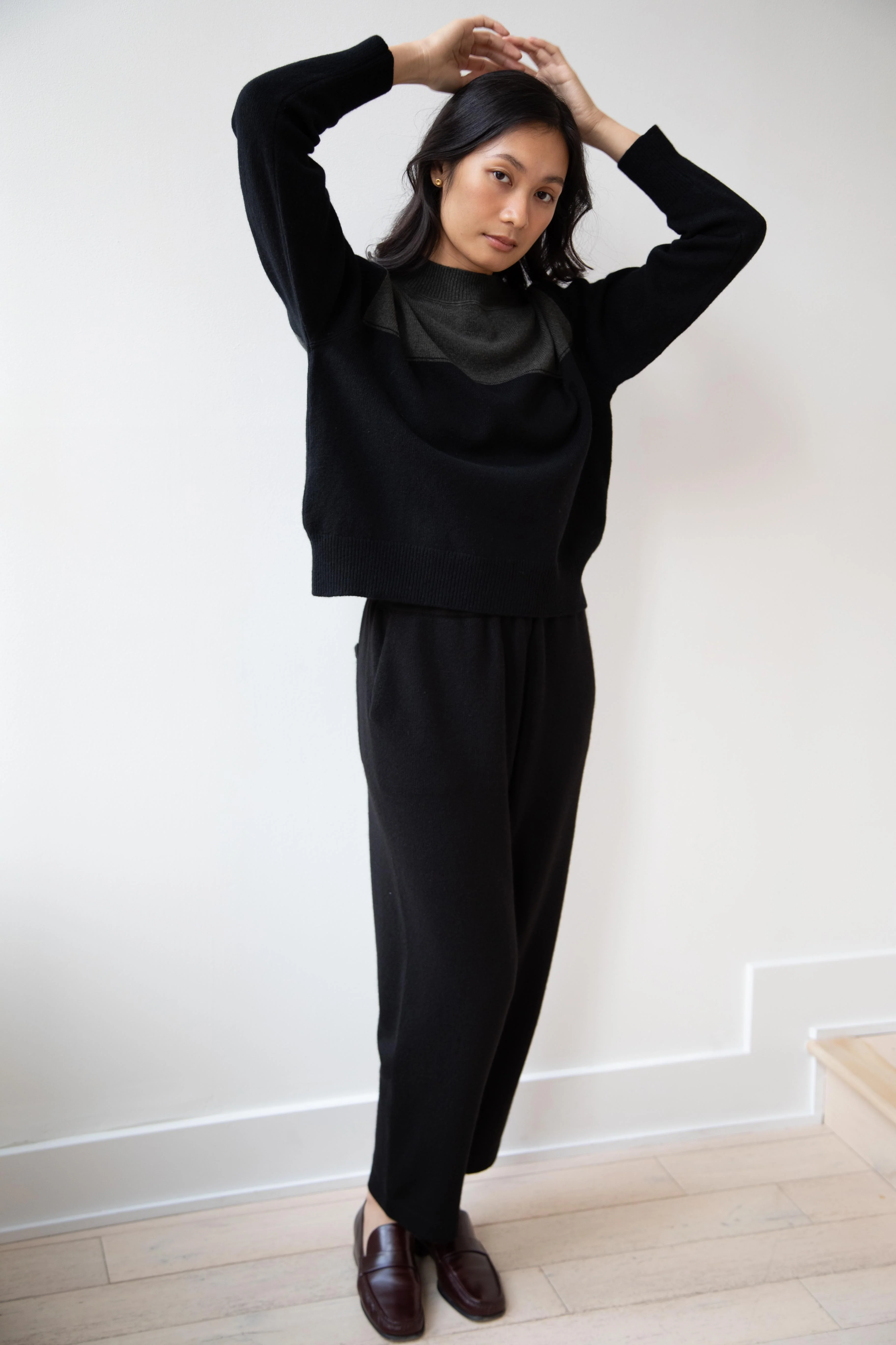 MHL | Colorblock Sweater in Seaweed & Black - Image 3