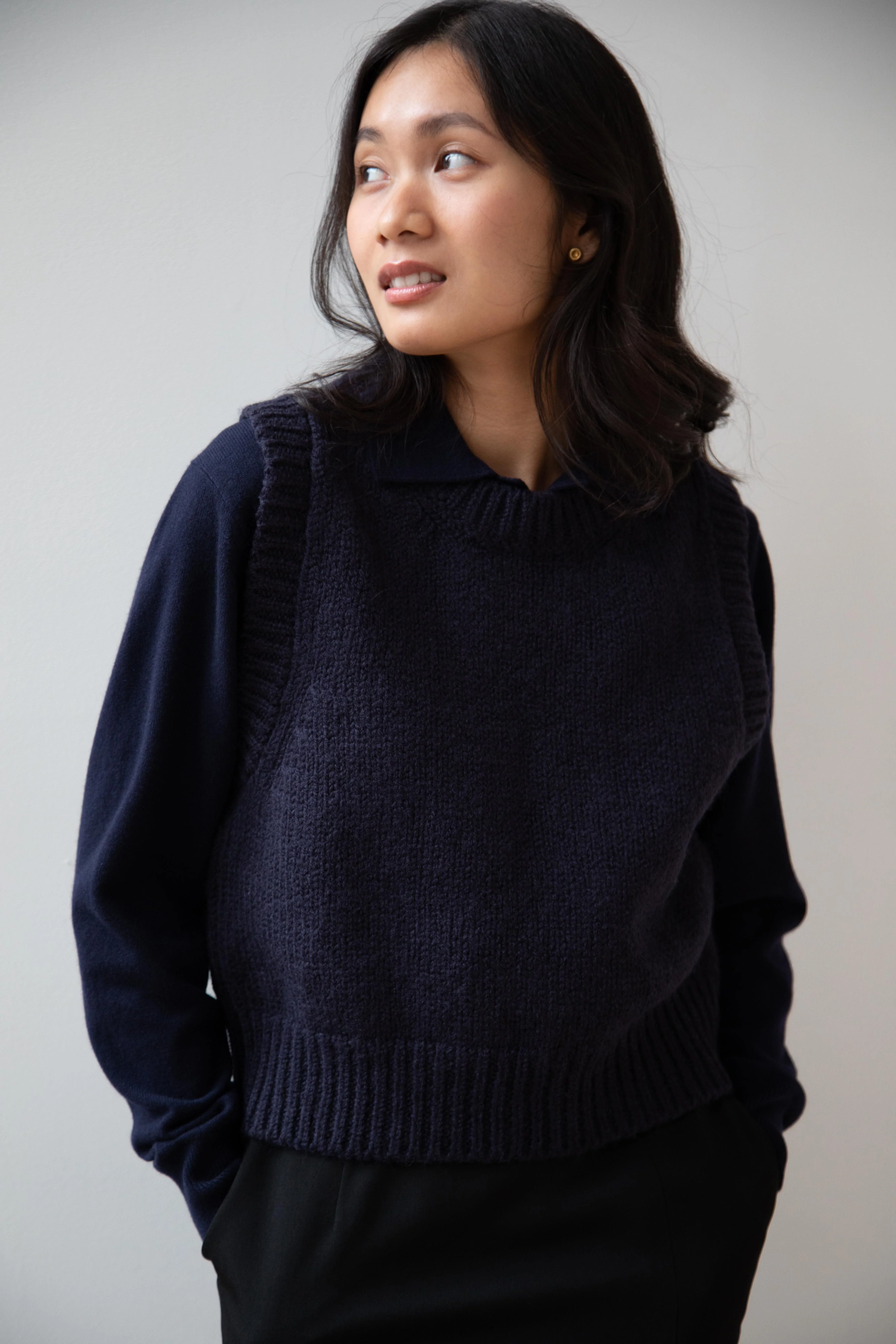 MHL | Crewneck Vest in Navy - Image 14