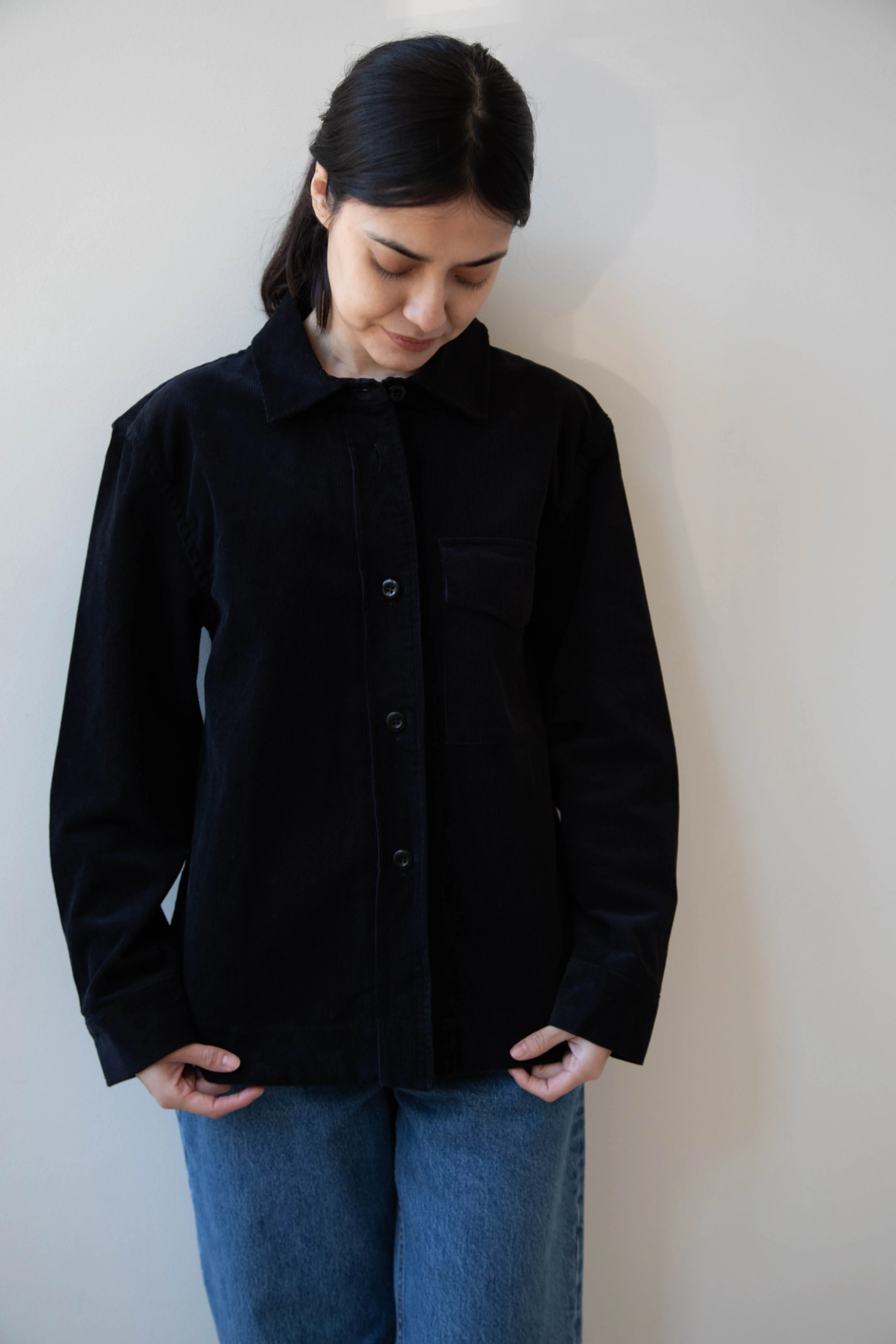 MHL | Single Pocket Overshirt in Black Corduroy - Image 18