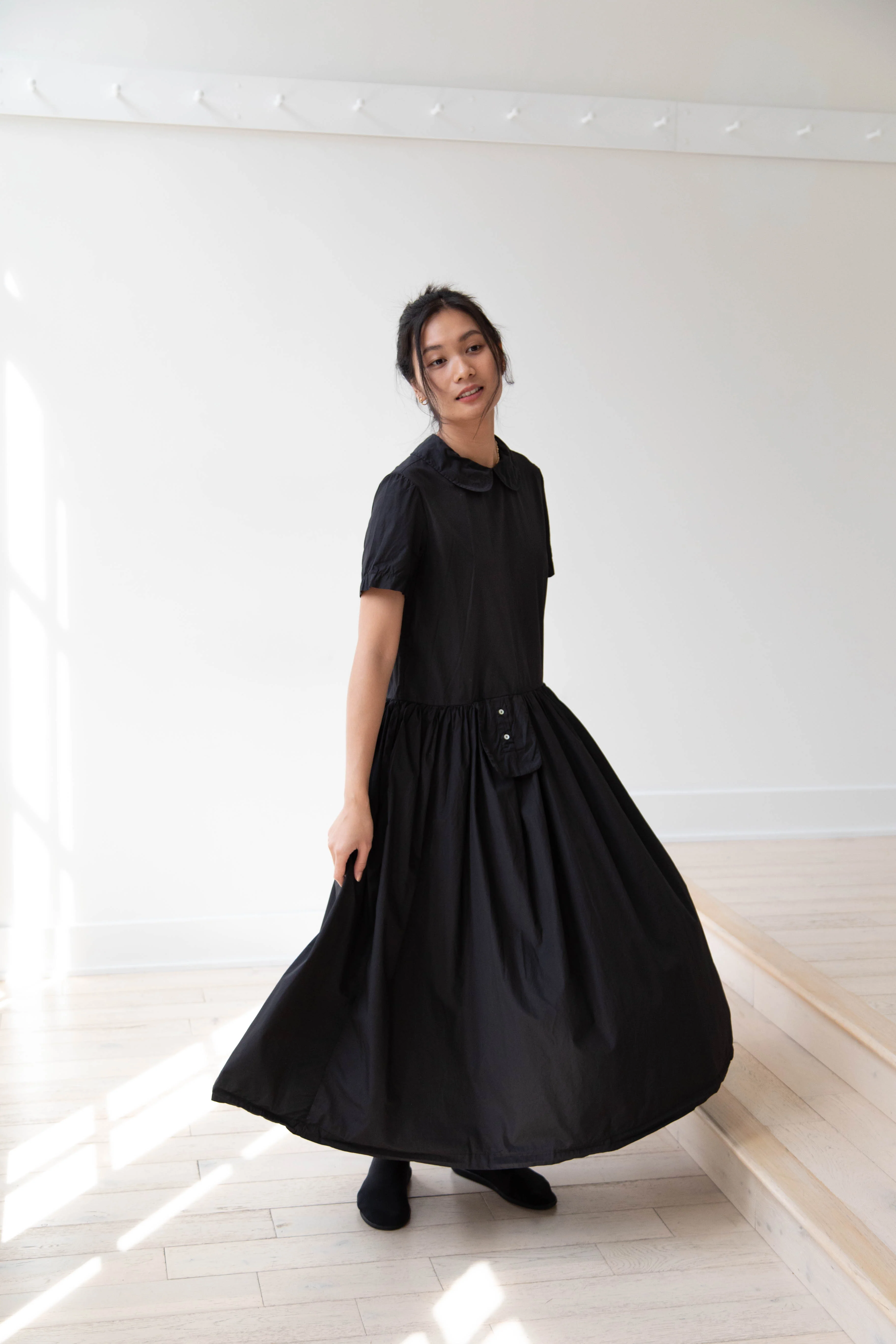 Nitto | Olga Pocket Dress in Black Cotton - Image 20