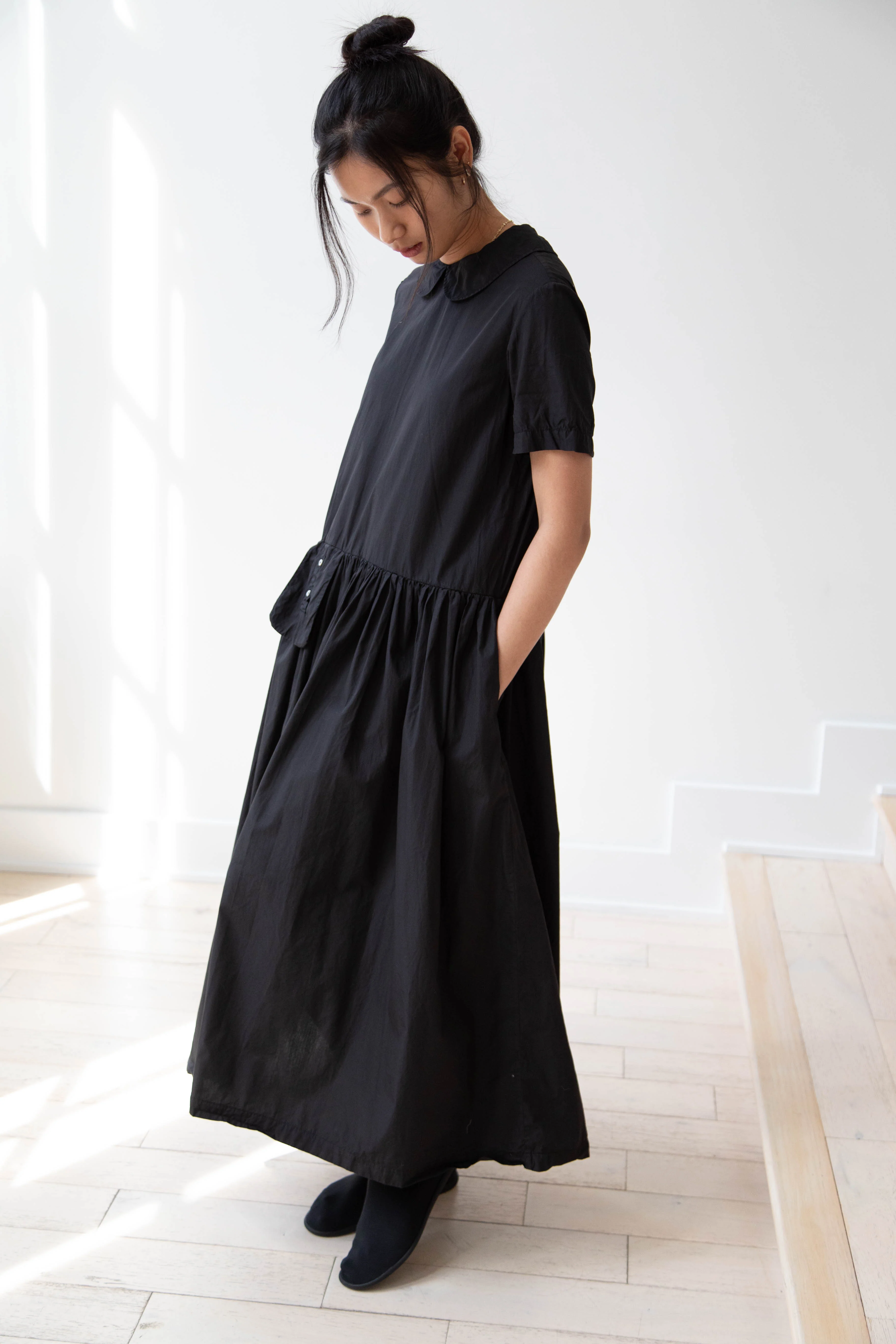 Nitto | Olga Pocket Dress in Black Cotton - Image 28