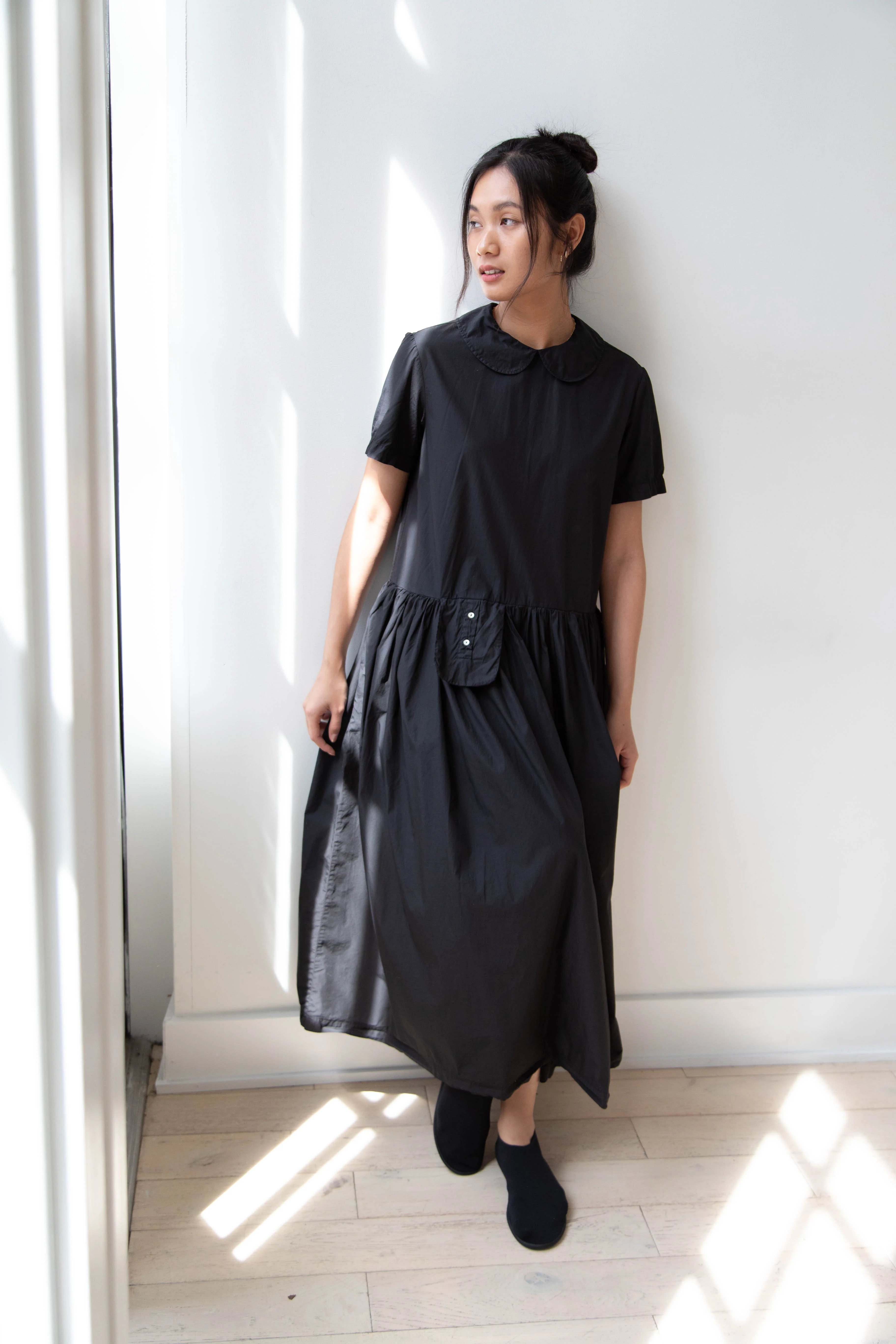 Nitto | Olga Pocket Dress in Black Cotton - Image 38