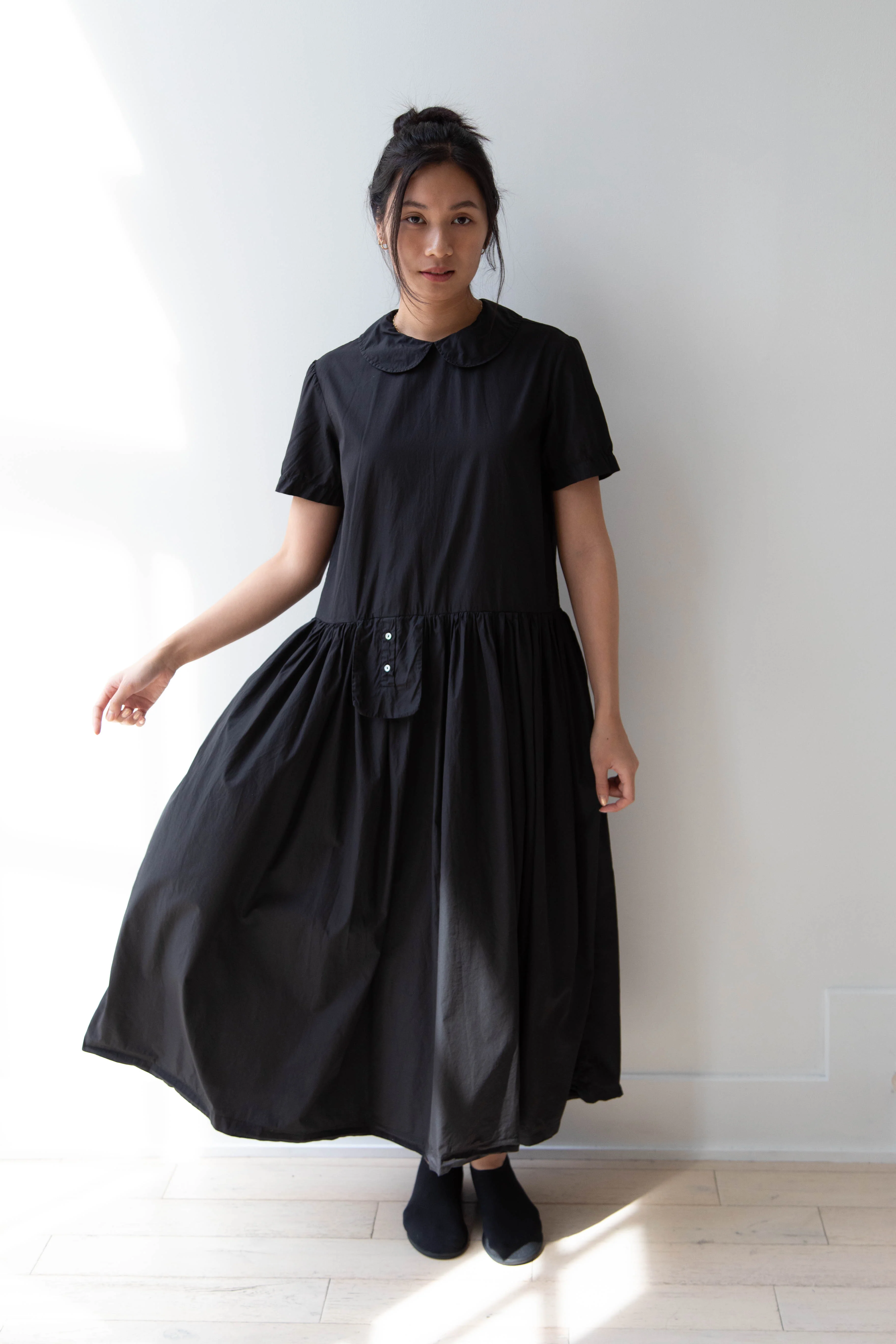 Nitto | Olga Pocket Dress in Black Cotton - Image 40